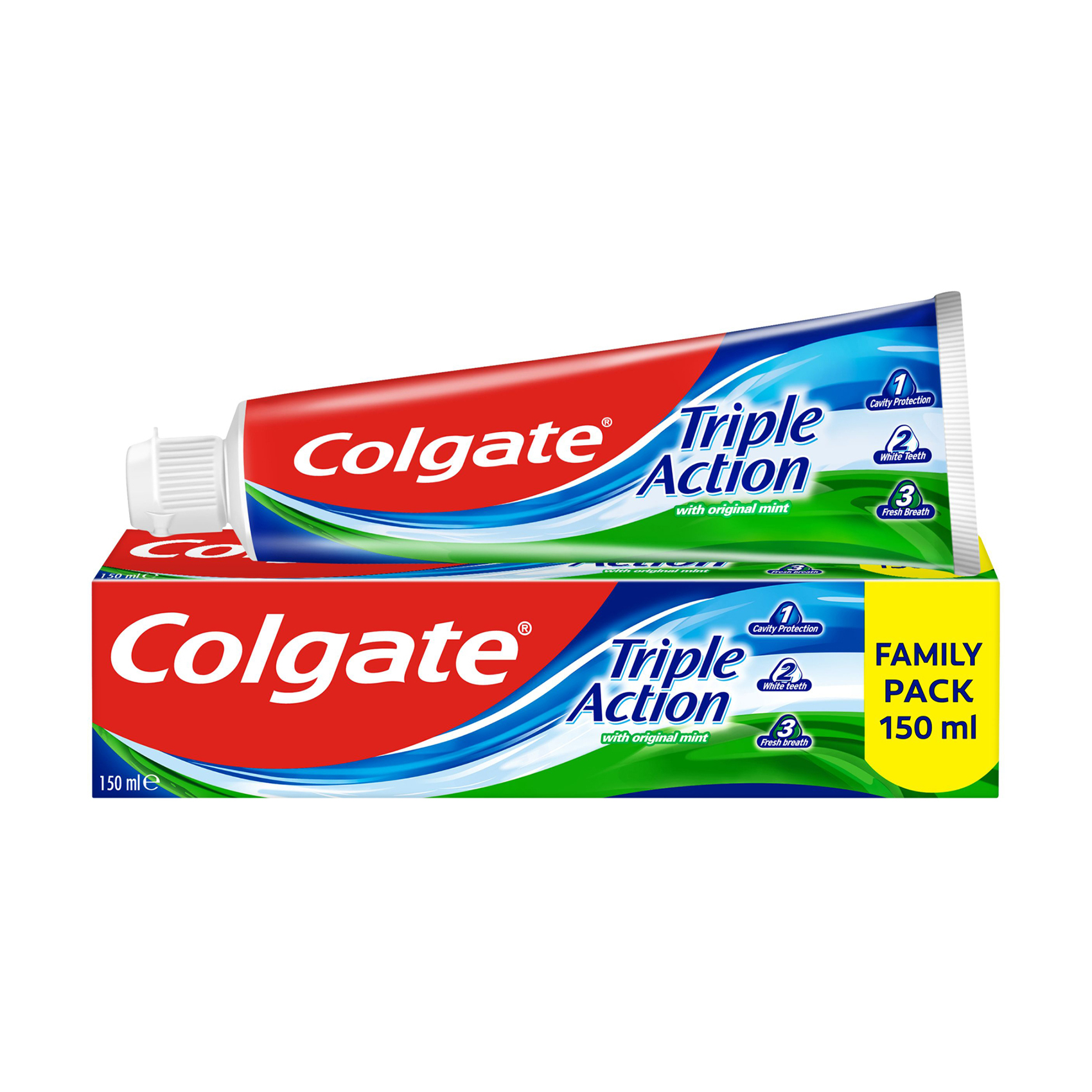 

Уцінка! Зубна паста Colgate Потрійна дія натуральна м'ята, з фторидом та кальцієм, 150 мл