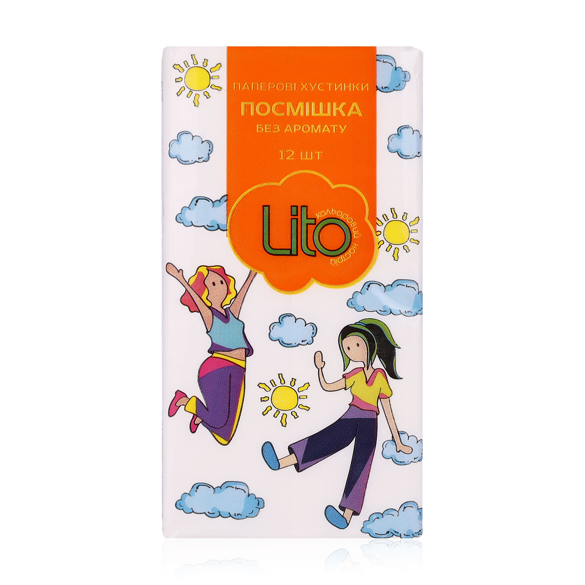 

Паперові носові хустки Lito Посмішка, 2-шарові, 12 шт