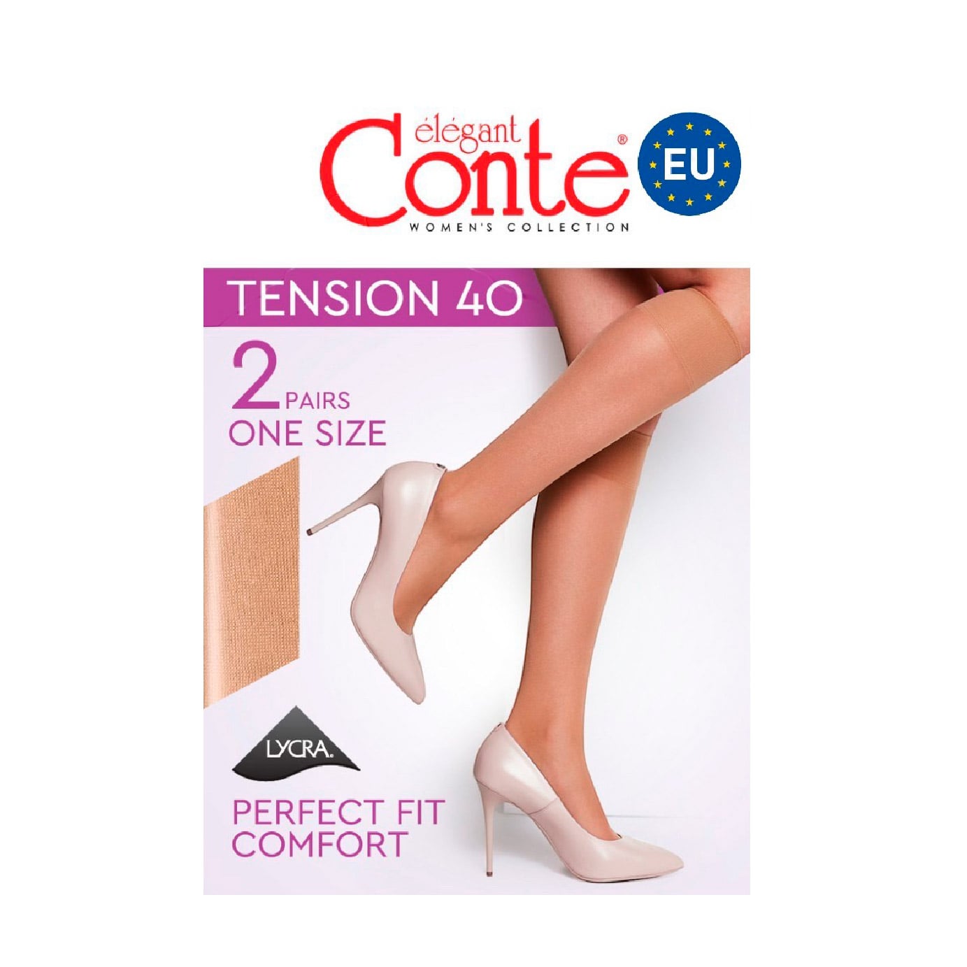 

Гольфи жіночі Conte elegant Tension 40 DEN, Natural, розмір 23-25, 2 пари
