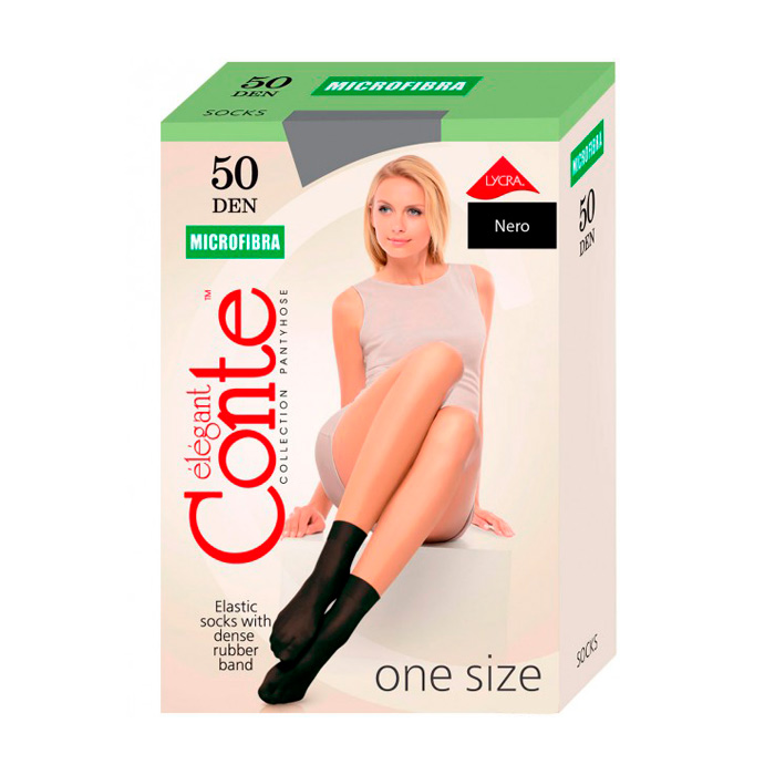 

Шкарпетки жіночі Conte Elegant MICROFIBRA (1 пара) 50 Nero р.23-25