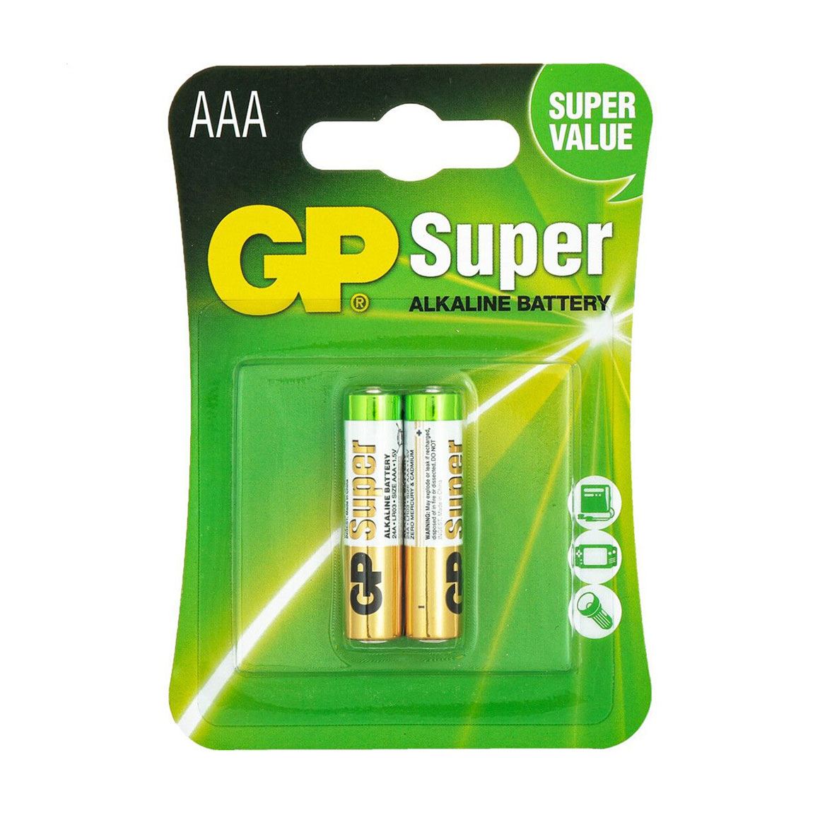 

Лужні батарейки GP Super Alkaline AAA 24A-U2 LR03, 1.5V, 2 шт