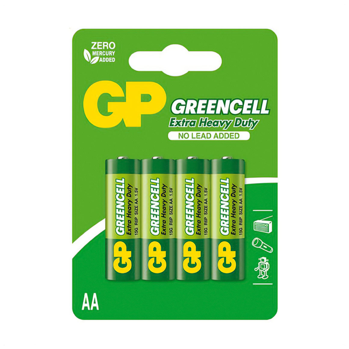 

Сольові батарейки GP Greencell АА 15G-U4 LR6, 1.5V, 4 шт