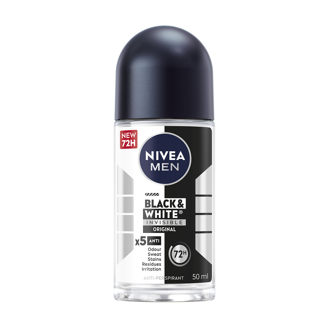 

Антиперспірант NIVEA MEN Чорне та Біле невидимий: класичний, кульковий, 50 мл