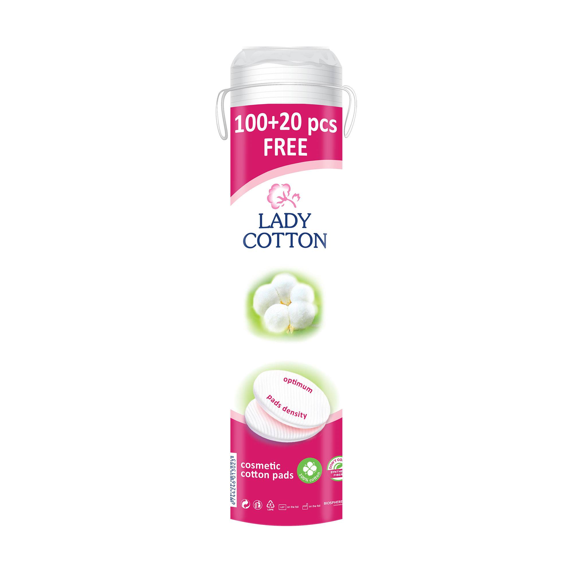 

Ватні диски Lady Cotton, 100+20 шт