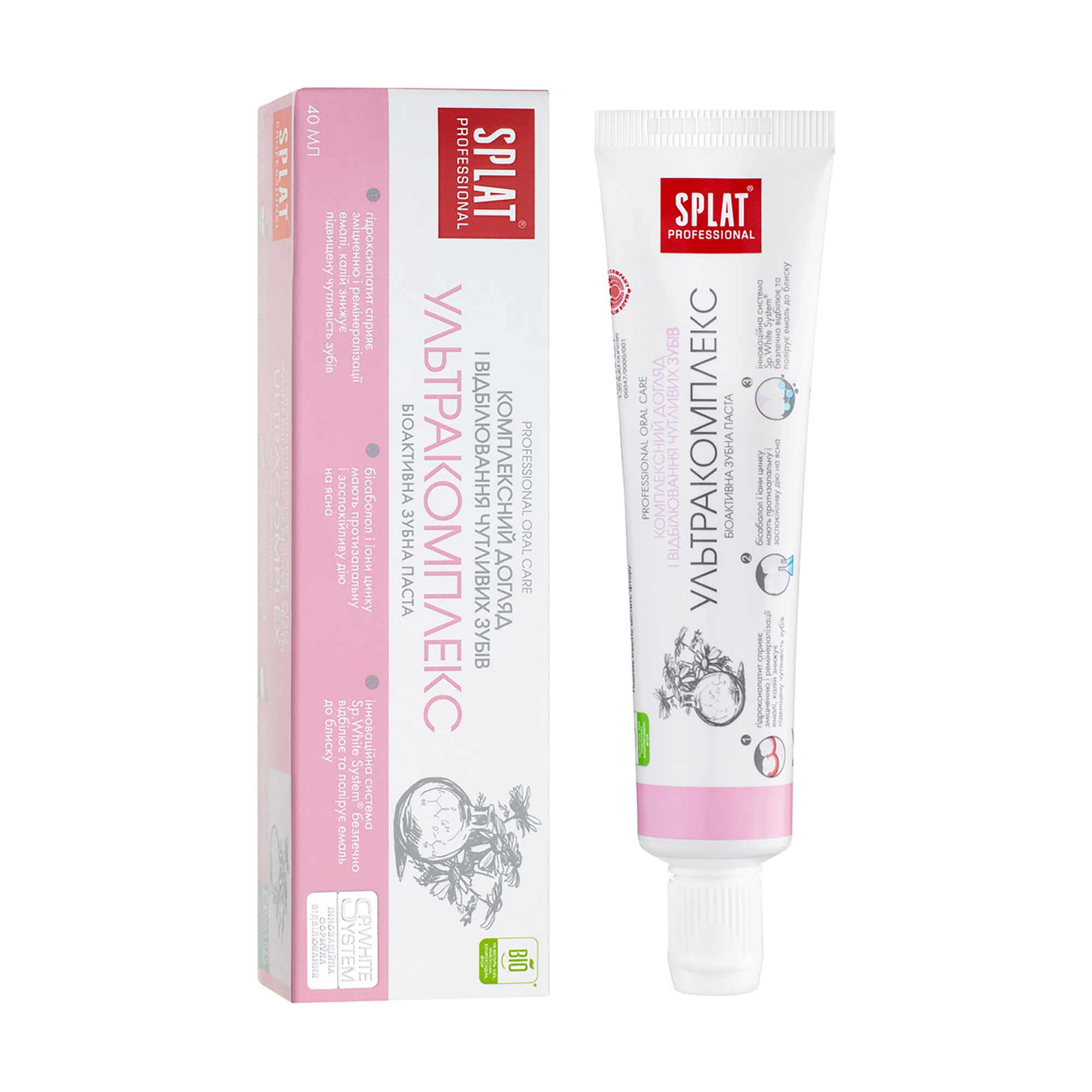 

Уцінка! Антибактеріальна зубна паста SPLAT Professional Ультракомплекс, для комплексного догляду та відбілювання чутливих зубів, 40 мл