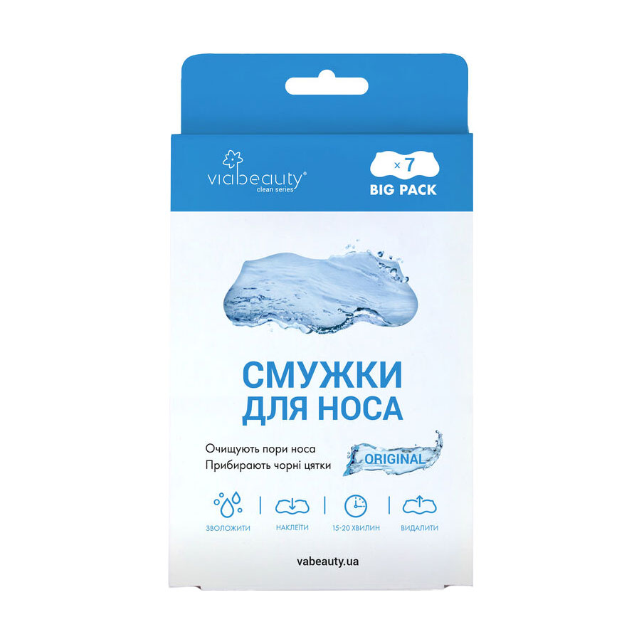 

Очищувальні смужки для носу VIA BEAUTY, 7 шт