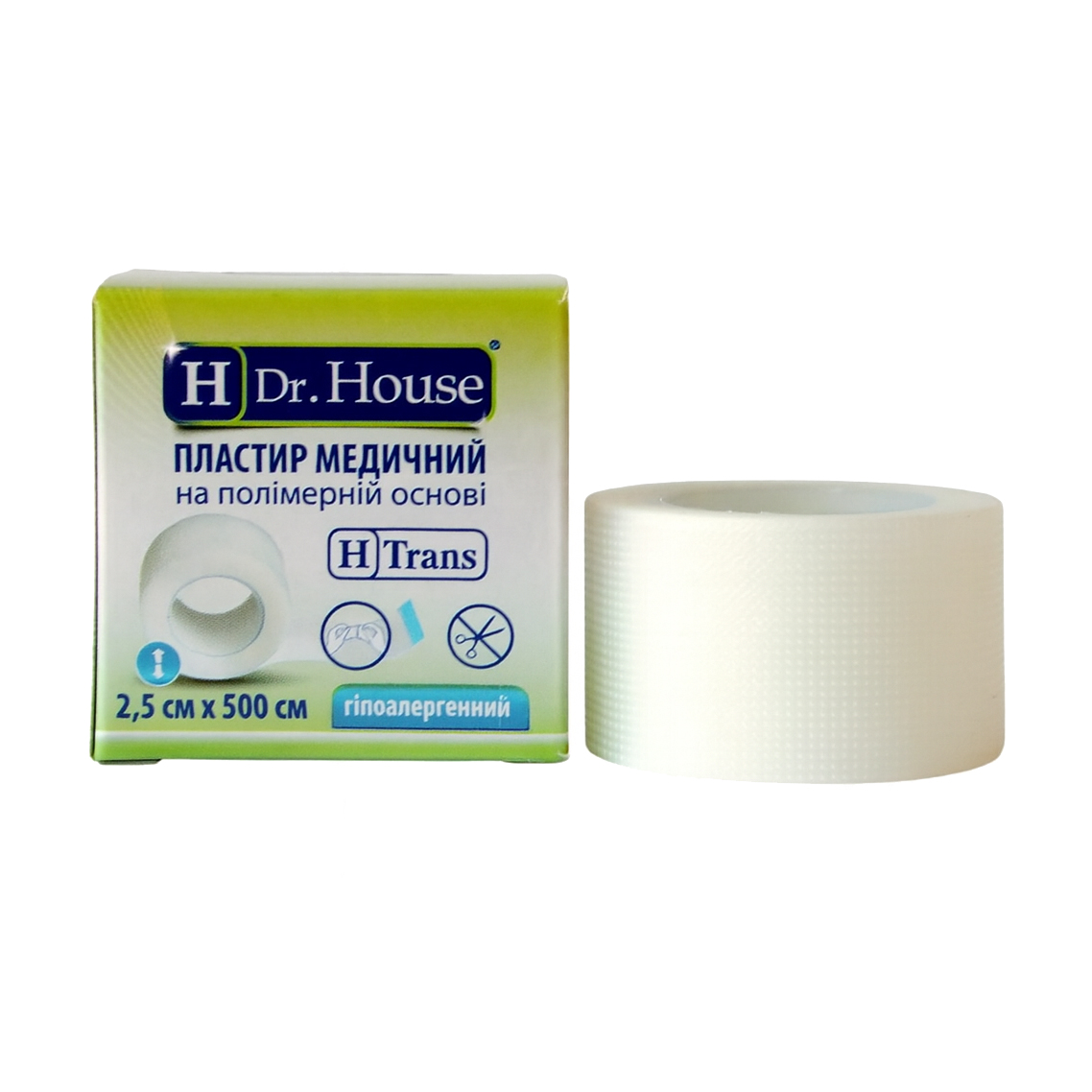 

Пластир медичний на полімерній основі Dr. House гіпоалергенний, у картонній коробці, 2.5*500 см