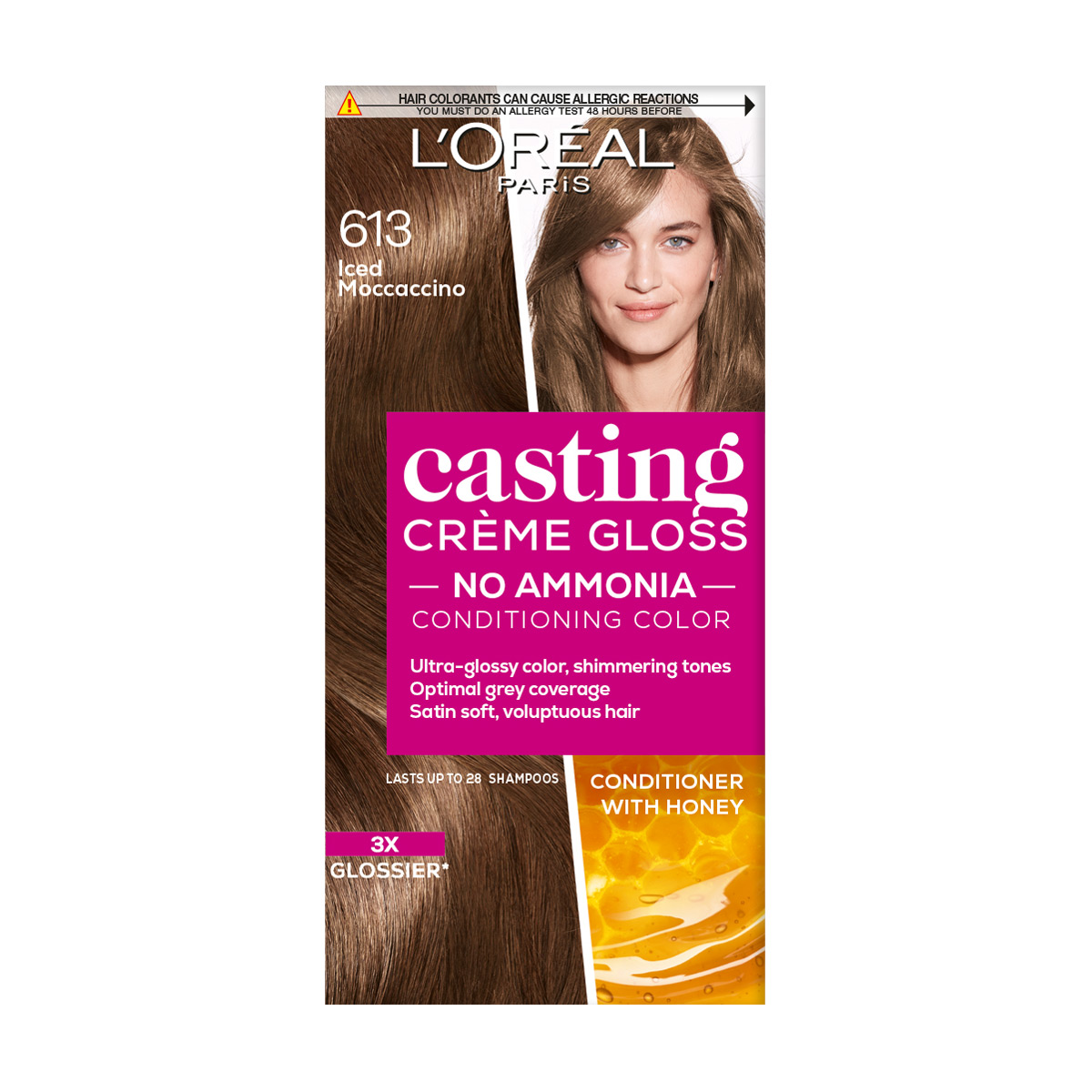 

Уцінка! Безаміачна фарба для волосся L'Oreal Paris Casting Creme Gloss 613 Морозне глясе, 180 мл