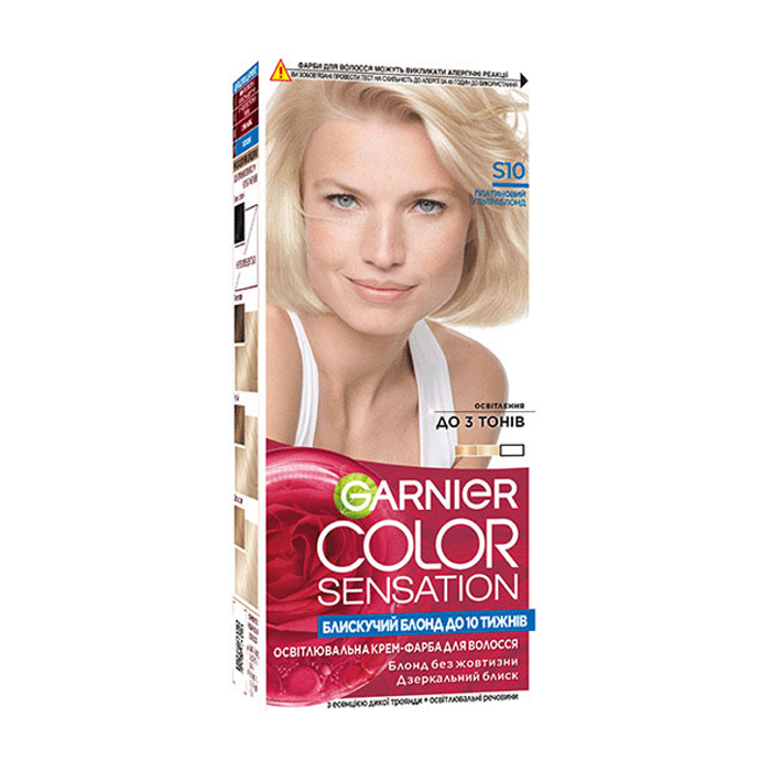 

Стійка крем-фарба для волосся Garnier Color Sensation S10 Платиновий ультраблонд, 110 мл