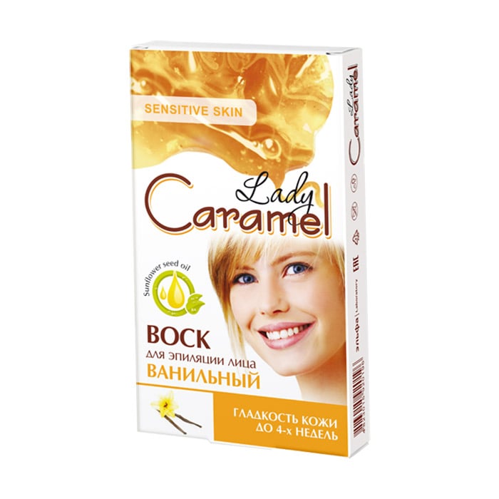 

Віск для депіляції обличчя Caramel Lady Ванільний, 12 шт