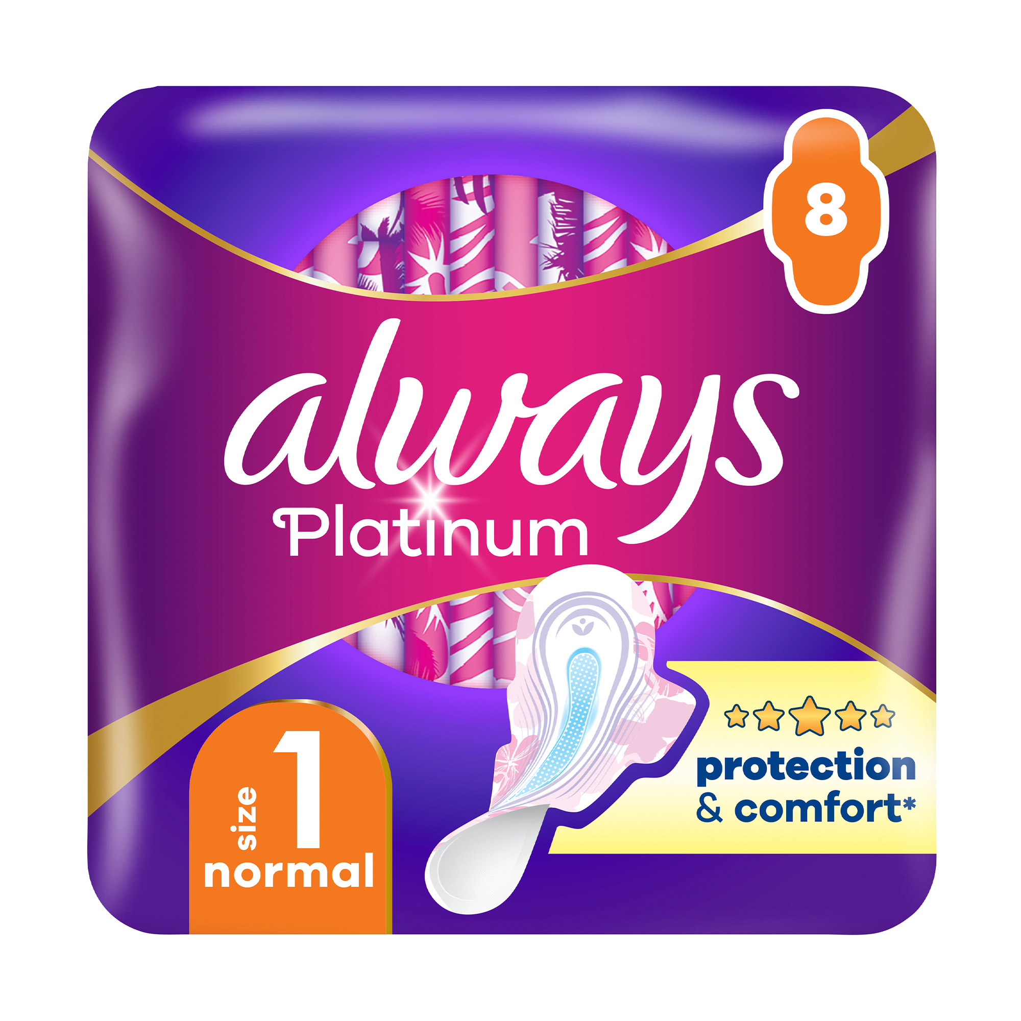 

Уцінка! Гігієнічні прокладки для критичних днів Always Platinum Normal, розмір 1, 8 шт