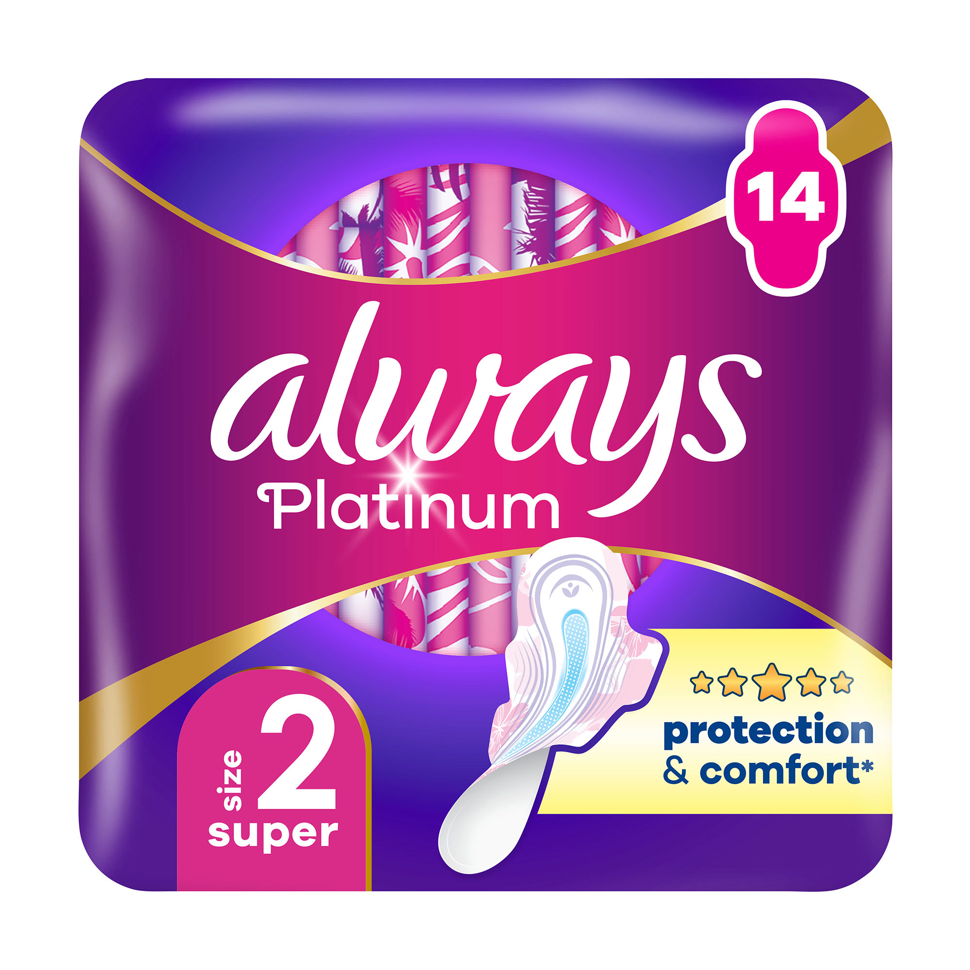 Гігієнічні прокладки Always Platinum Super розмір 2, 14 шт