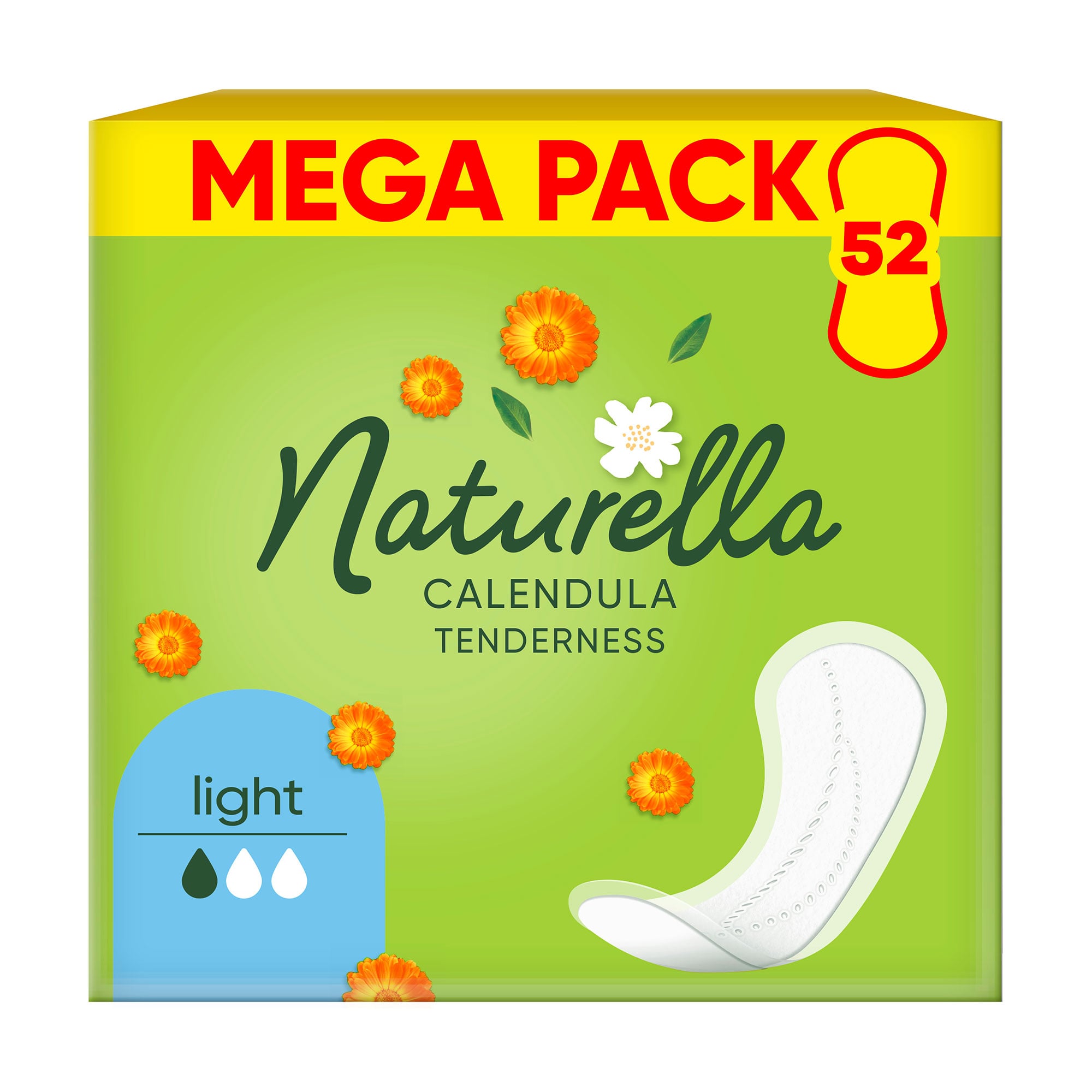 

Щоденні прокладки NATURELLA Calendula Light, 52 шт