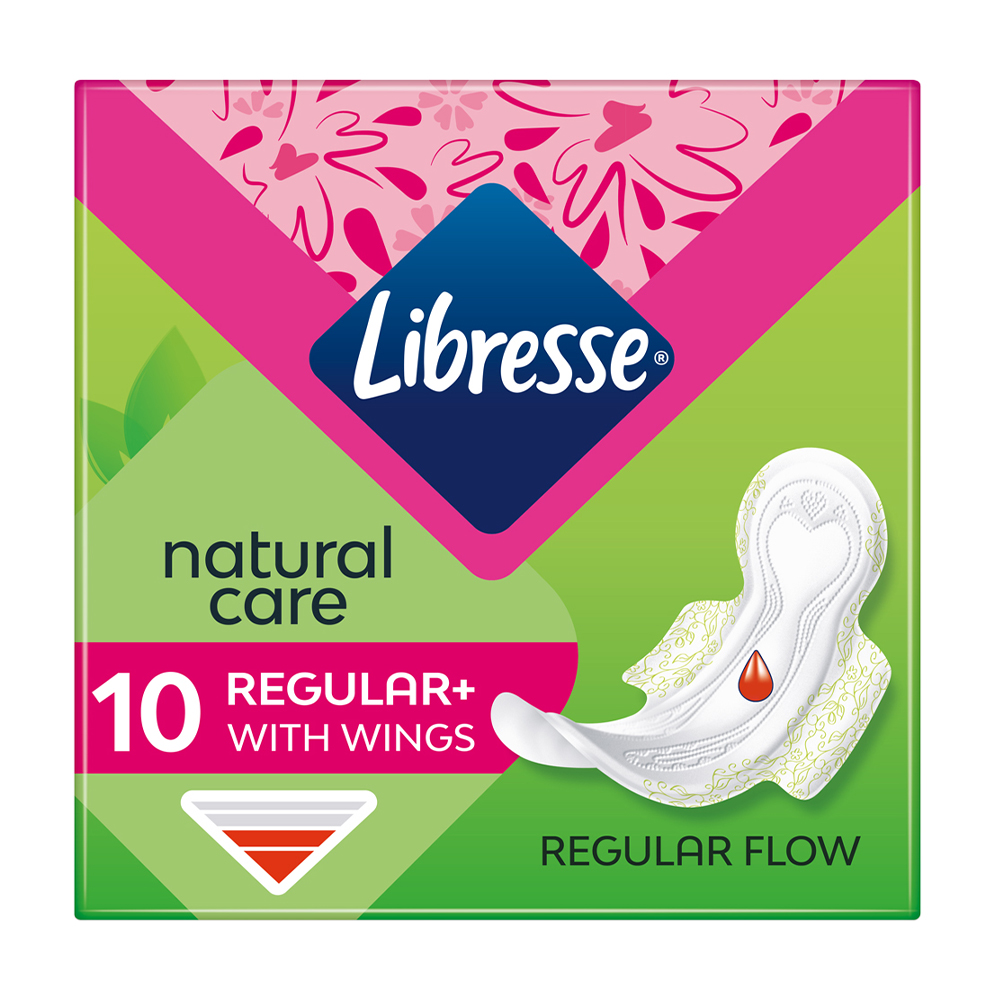 

Уцінка! Гігієнічні прокладки Libresse Natural Care Normal з крильцями, 10 шт