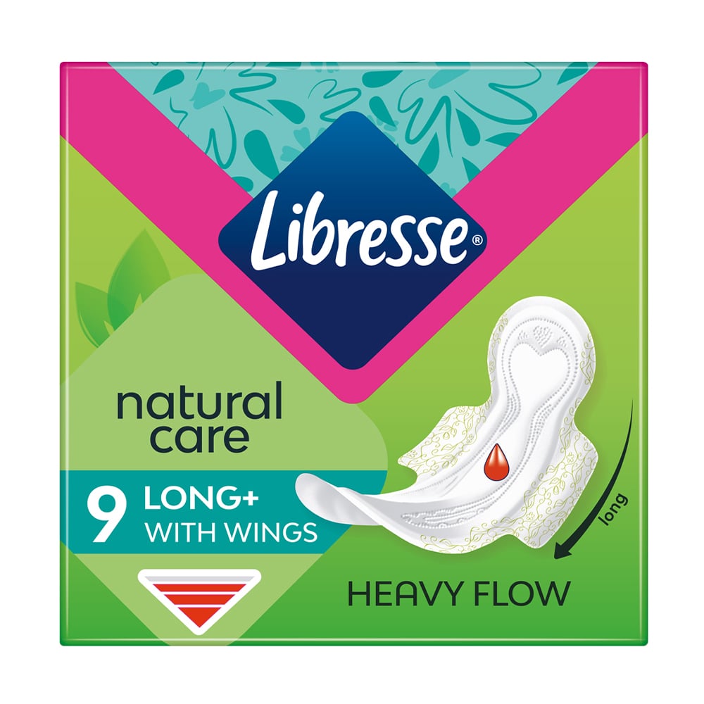 

Гігієнічні прокладки Libresse Natural Care Super з крильцями, 9 шт