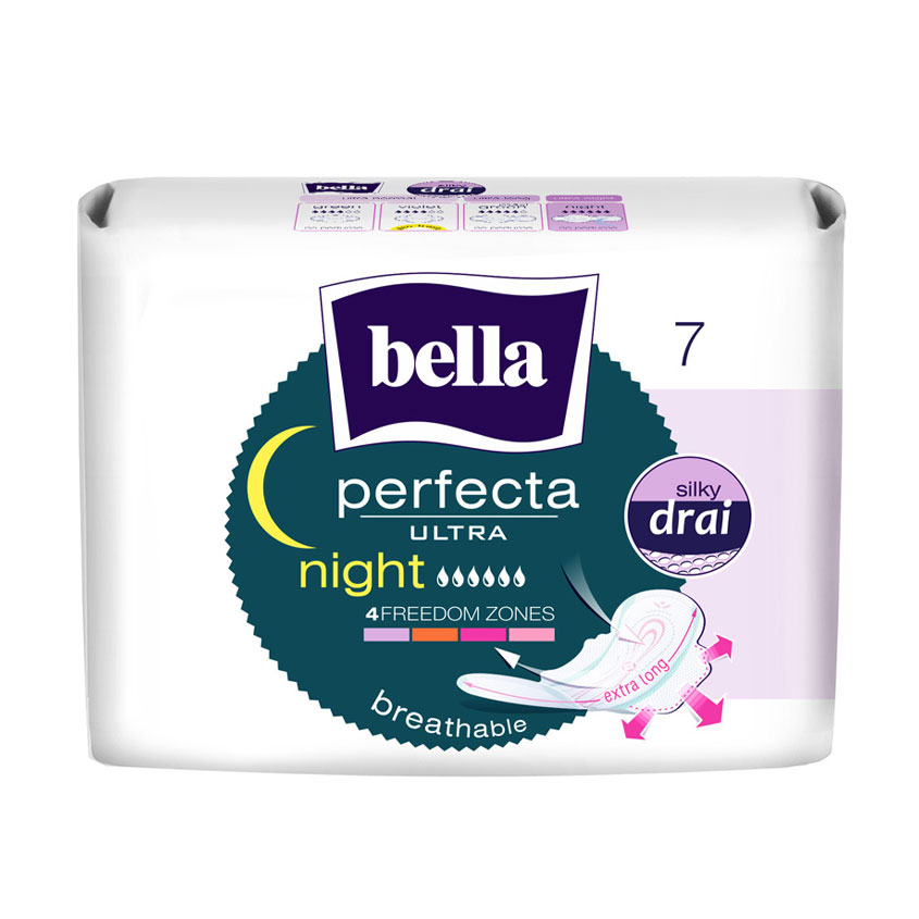 

Гігієнічні прокладки Bella Perfecta Ultra Night Silky Drai, 7 шт