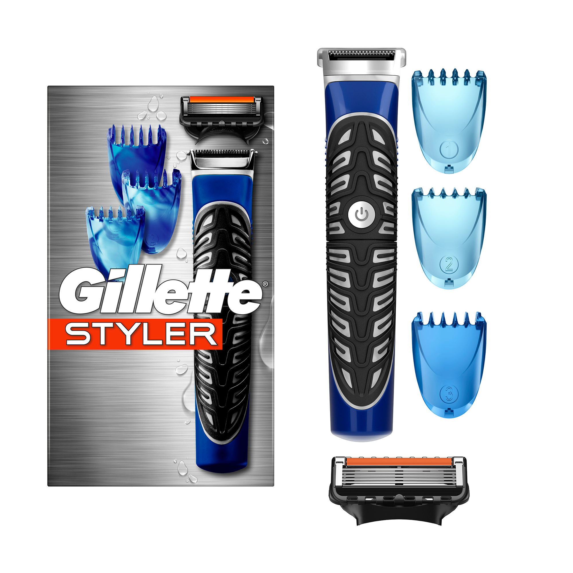 

Бритва-стайлер Gillette Fusion5 ProGlide Styler (1 змінна касета ProGlide Power + 3 насадки для моделювання бороди/вусів)