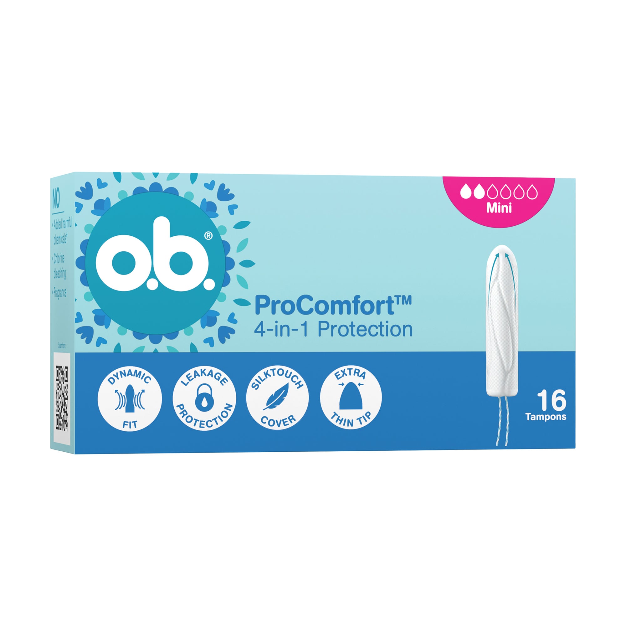 Тампони O.b. ProComfort Mini Захист 4 в 1, 16 шт
