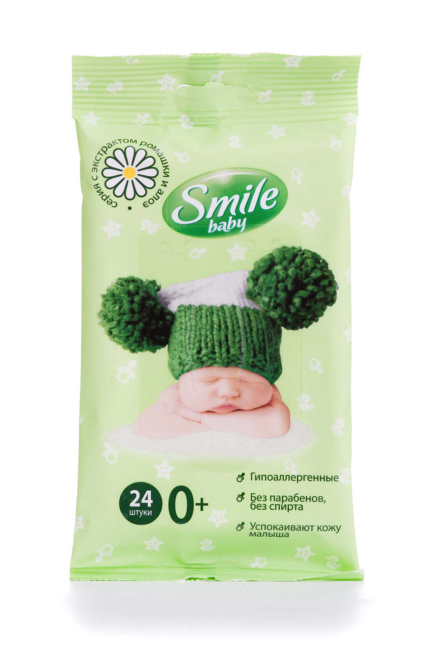 

Дитячі вологі серветки Smile збір трав, 24 шт