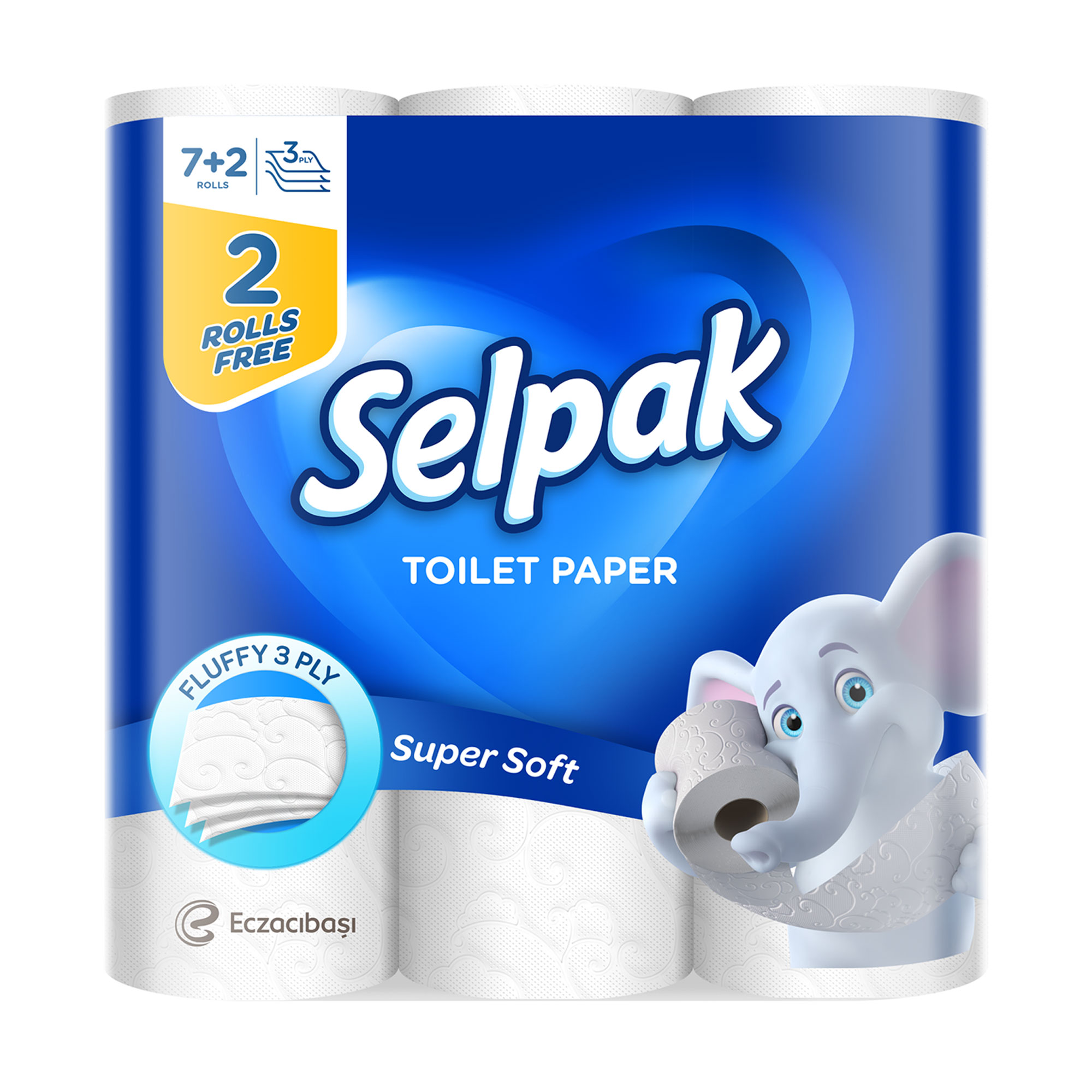 

Туалетний папір Selpak білий, 3-шаровий, 7+2 шт