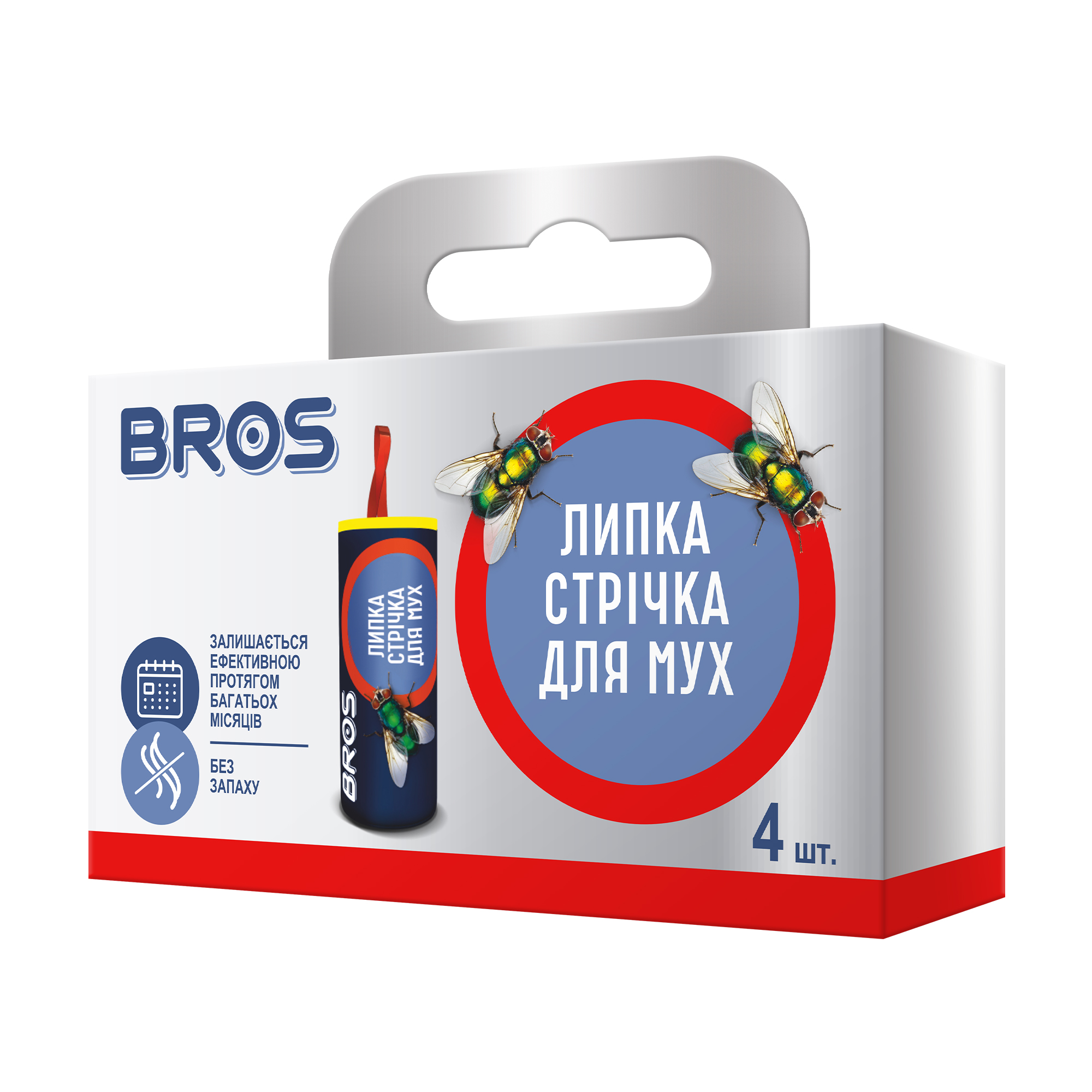 

Липка стрічка від мух Bros кругла, 4 шт