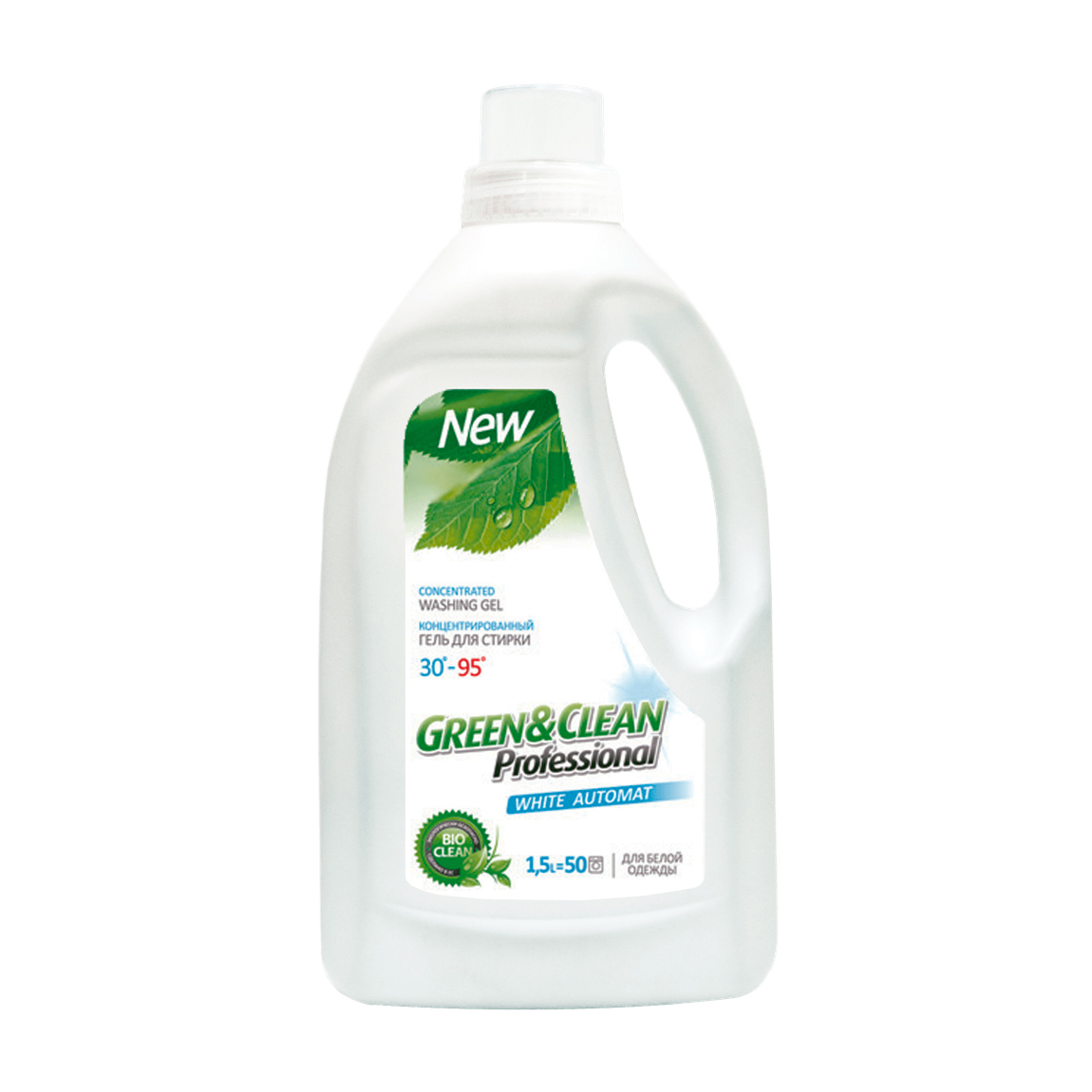 

Гель для прання білого одягу Green&Clean Professional 50 циклів прання, 1.5 л