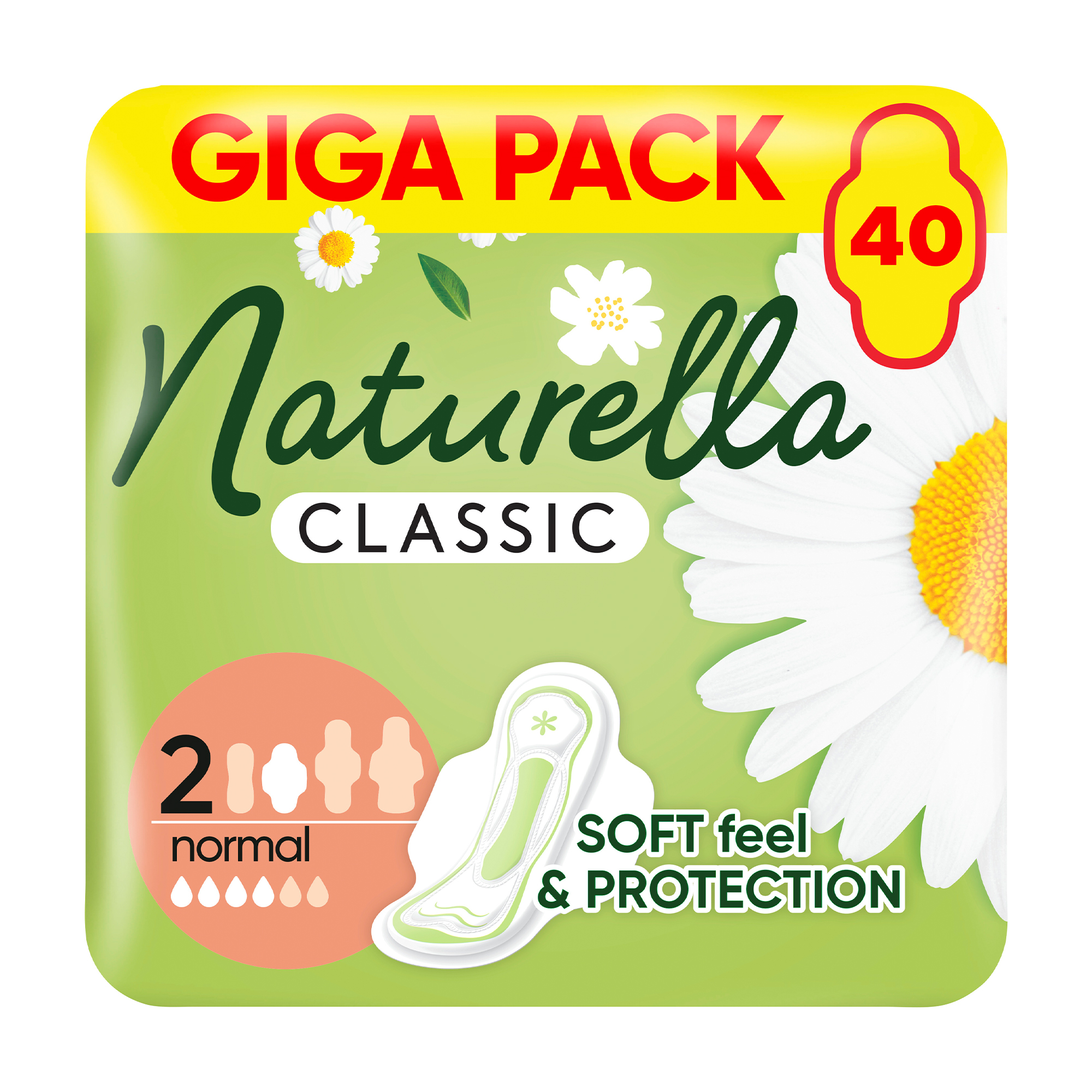 

Гігієнічні прокладки NATURELLA Classic Normal розмір 2, 40 шт