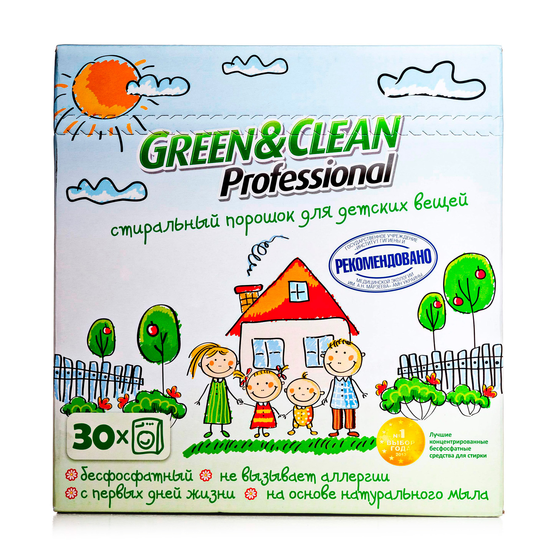 

Пральний порошок Green&Clean Professional для дитячої білизни, 30 циклів прання, 3 кг