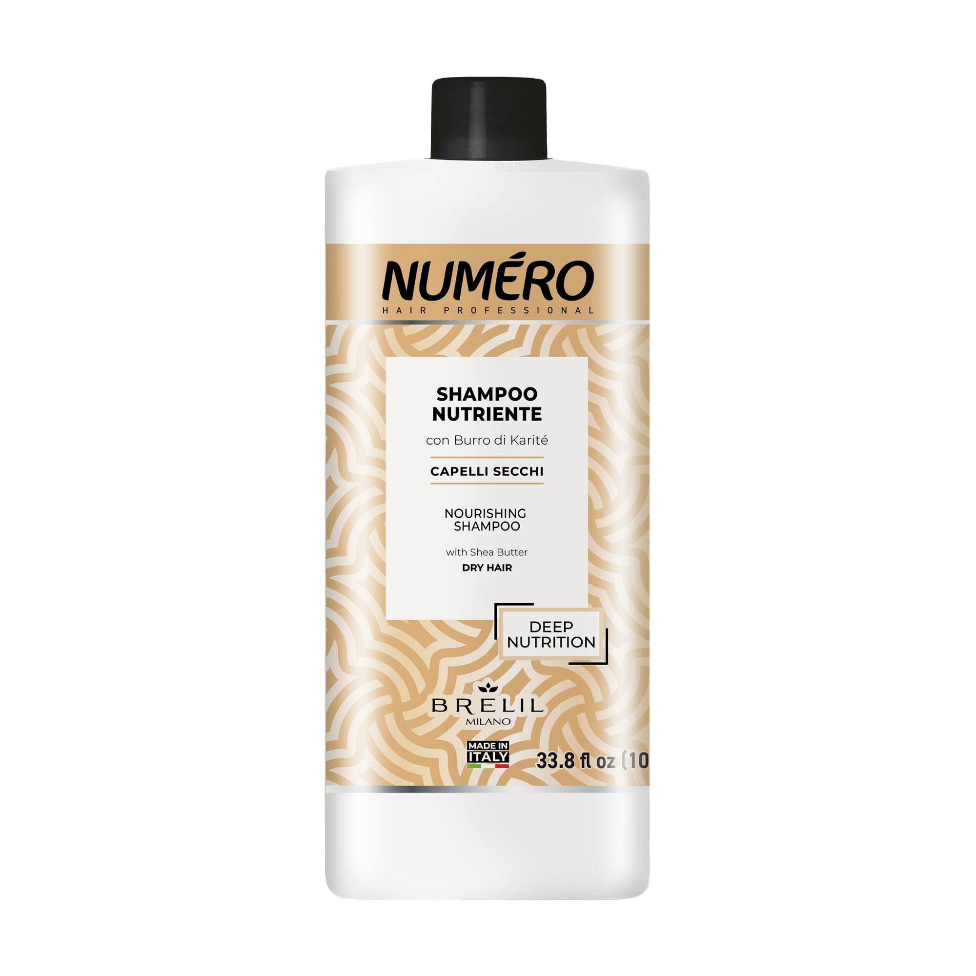 

Шампунь для сухого волосся Brelil Numero Nourishing Shampoo Shampoo з олією каріте, 1 л