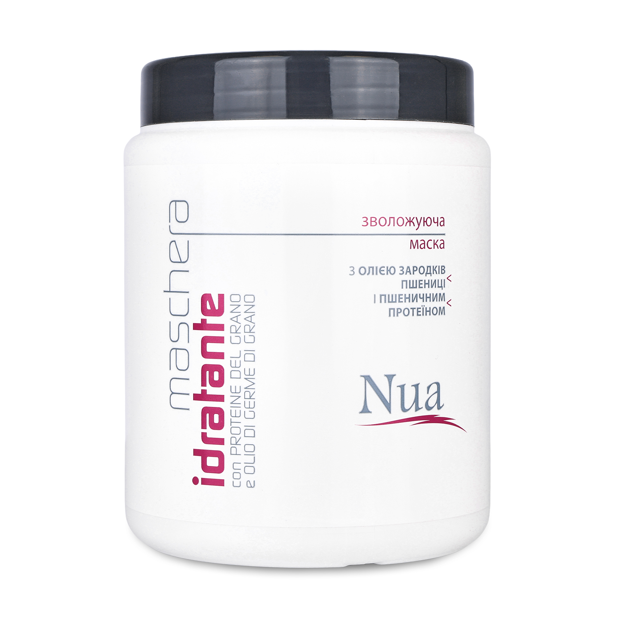 

Зволожувальна маска для волосся Nua Maschera Idratante з олією зародків пшениці та пшеничним протеїном, 1 л