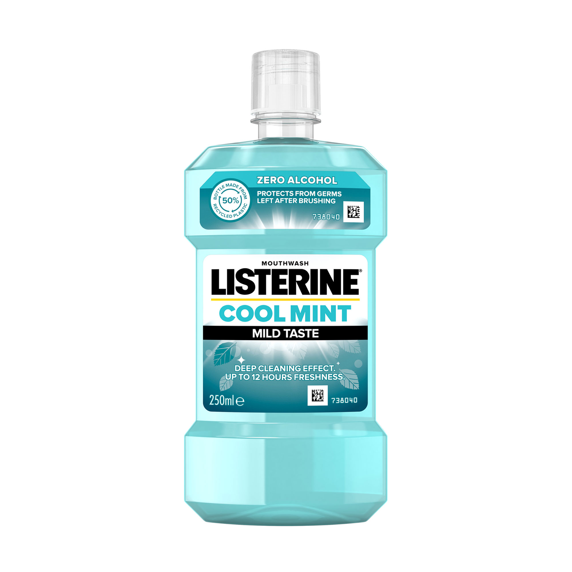 

Ополіскувач для ротової порожнини Listerine Cool Mint, Свіжа м'ята, м'який смак, 250 мл