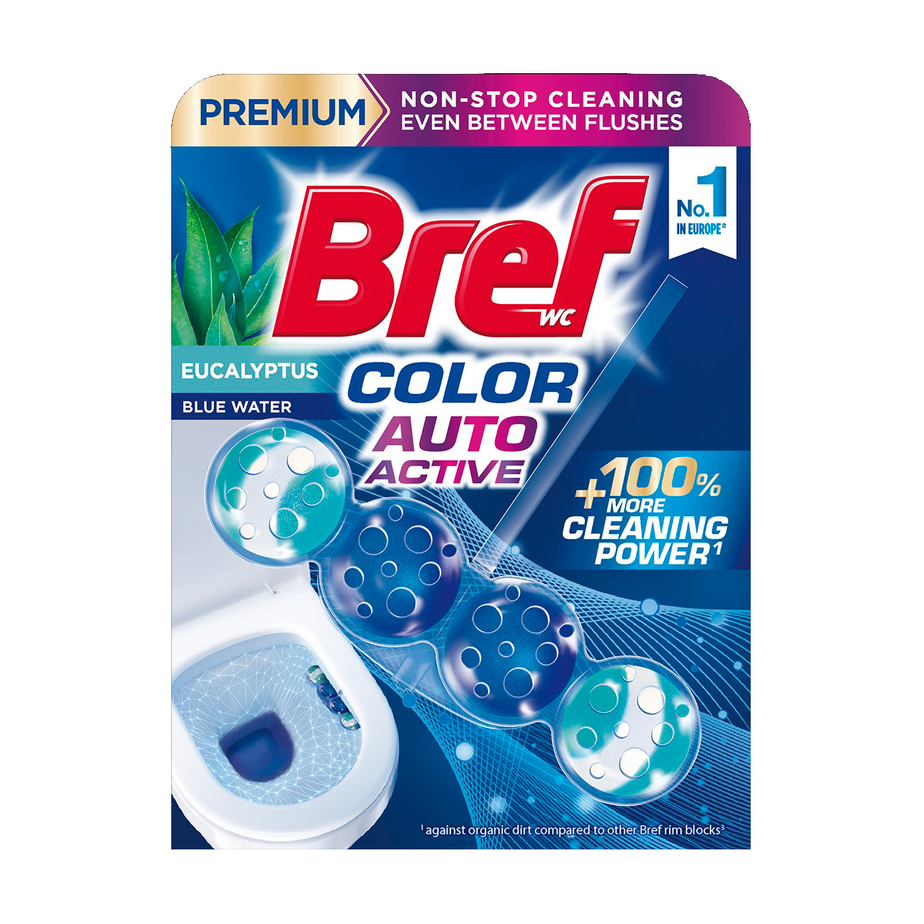 

Твердий туалетний блок Bref Blue Aktiv Евкаліпт, 50 г