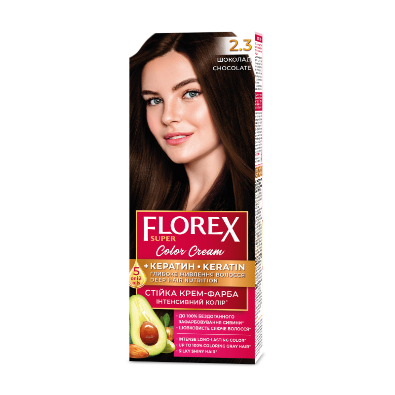 

Стійка крем-фарба для волосся Florex Super 2.3 Шоколад, 100 мл