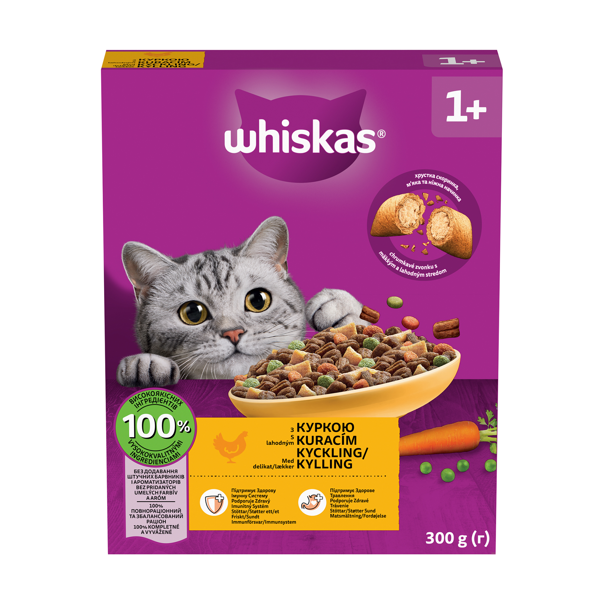 

Сухий корм для дорослих кішок Whiskas з курятиною, 300 г