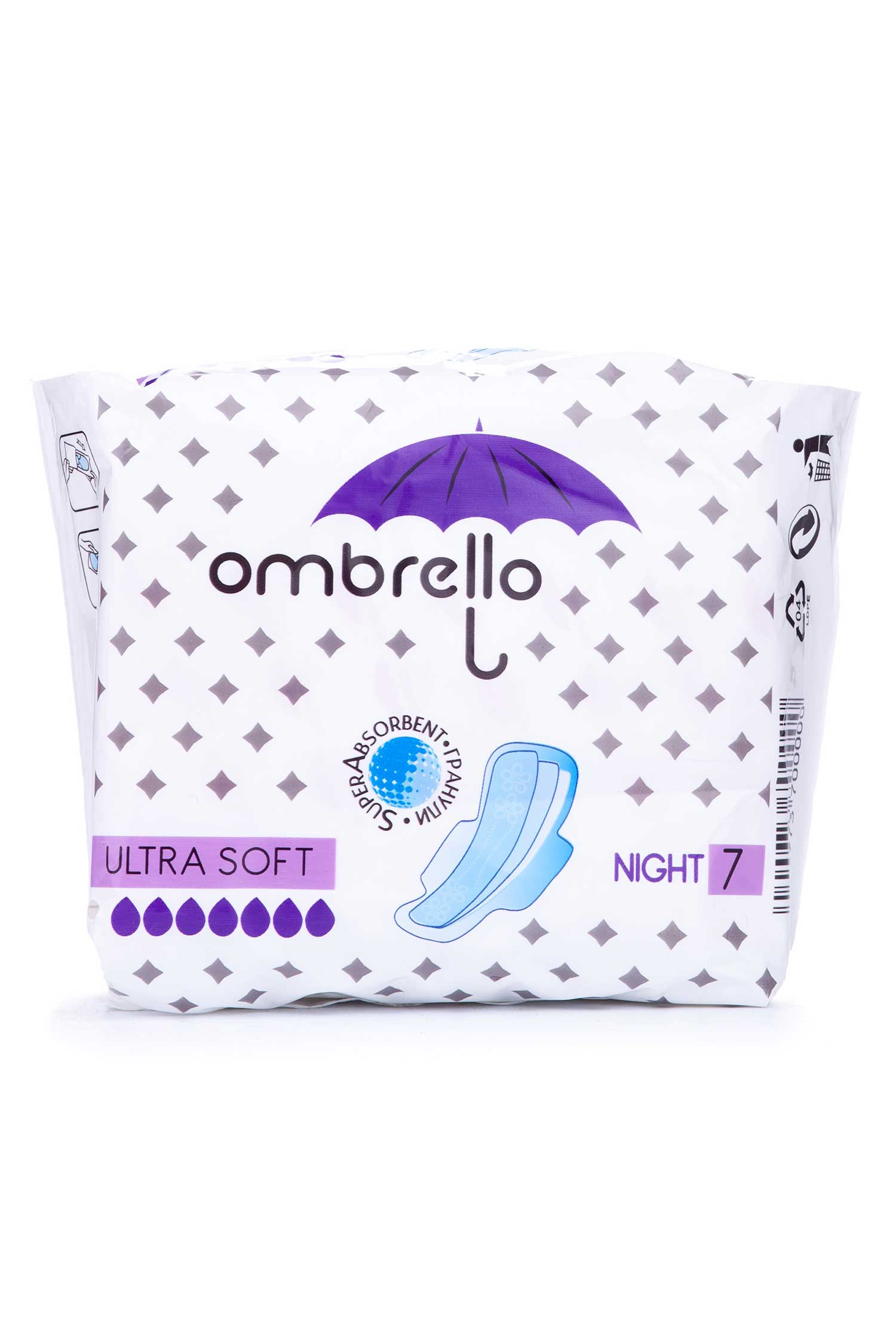 

Прокладки для критичних днів Ombrello ultra night soft, 7шт
