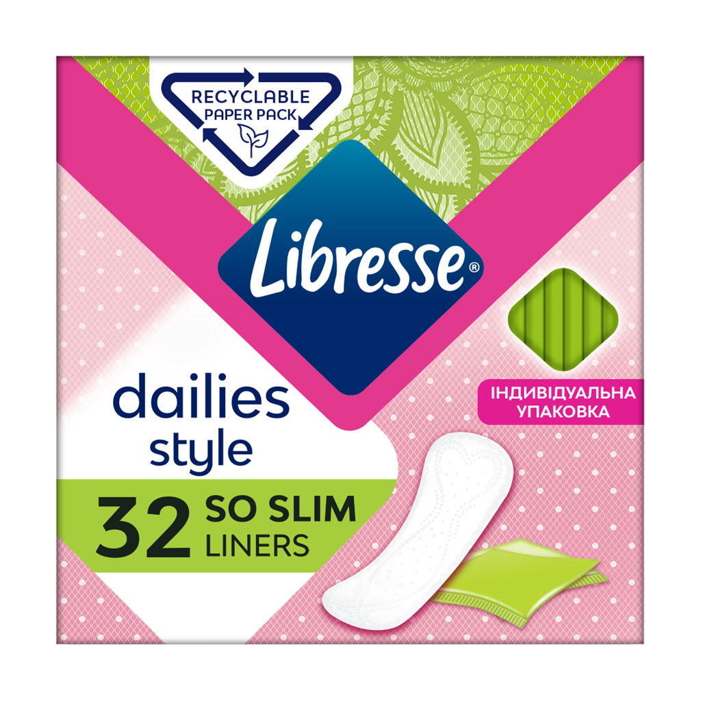 

Щоденні прокладки Libresse Dailies Style Normal ультратонкі, 32 шт