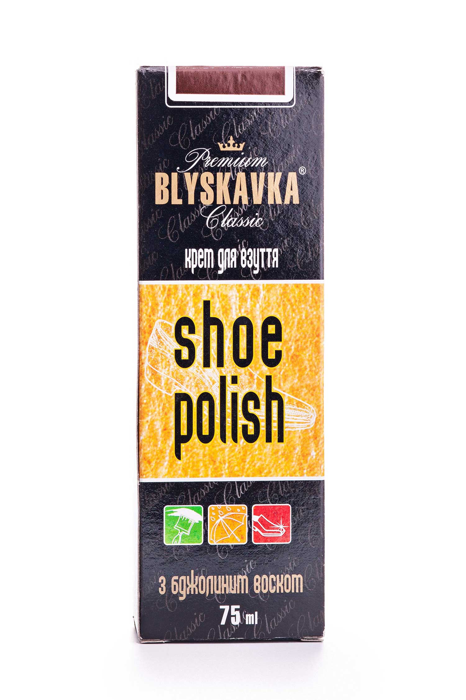 

Крем BLYSKAVKA Classic Shoe Polish для взуття з бджолиним воском коричневий 75 мл