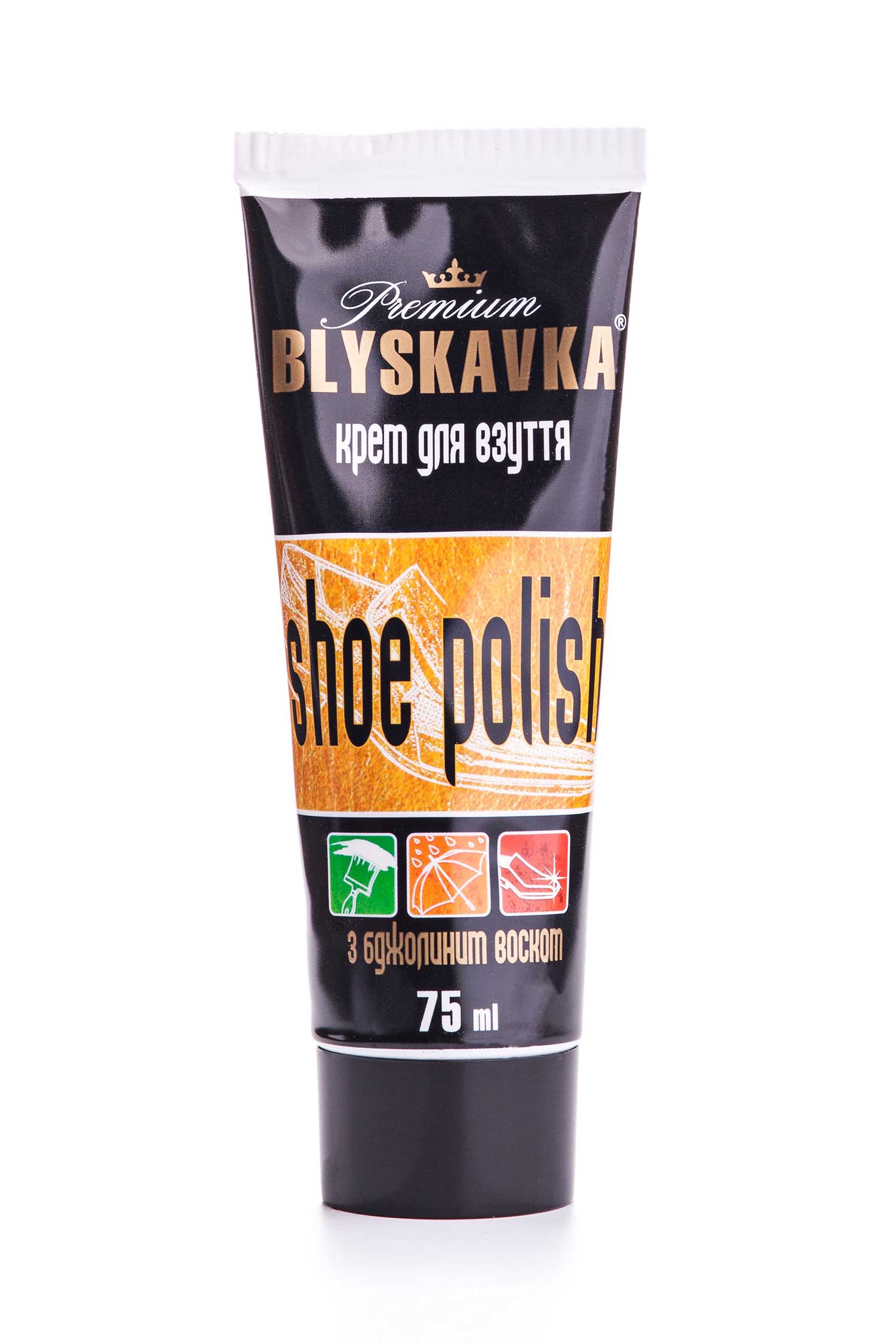 

Крем BLYSKAVKA Classic Shoe Polish для взуття з бджолиним воском темно-коричневий 75 мл
