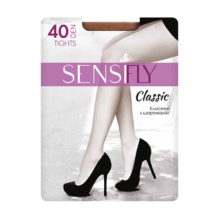 

Колготки жіночі Sensi fly Classic з шортиками, 40 DEN, натуральні, розмір 5