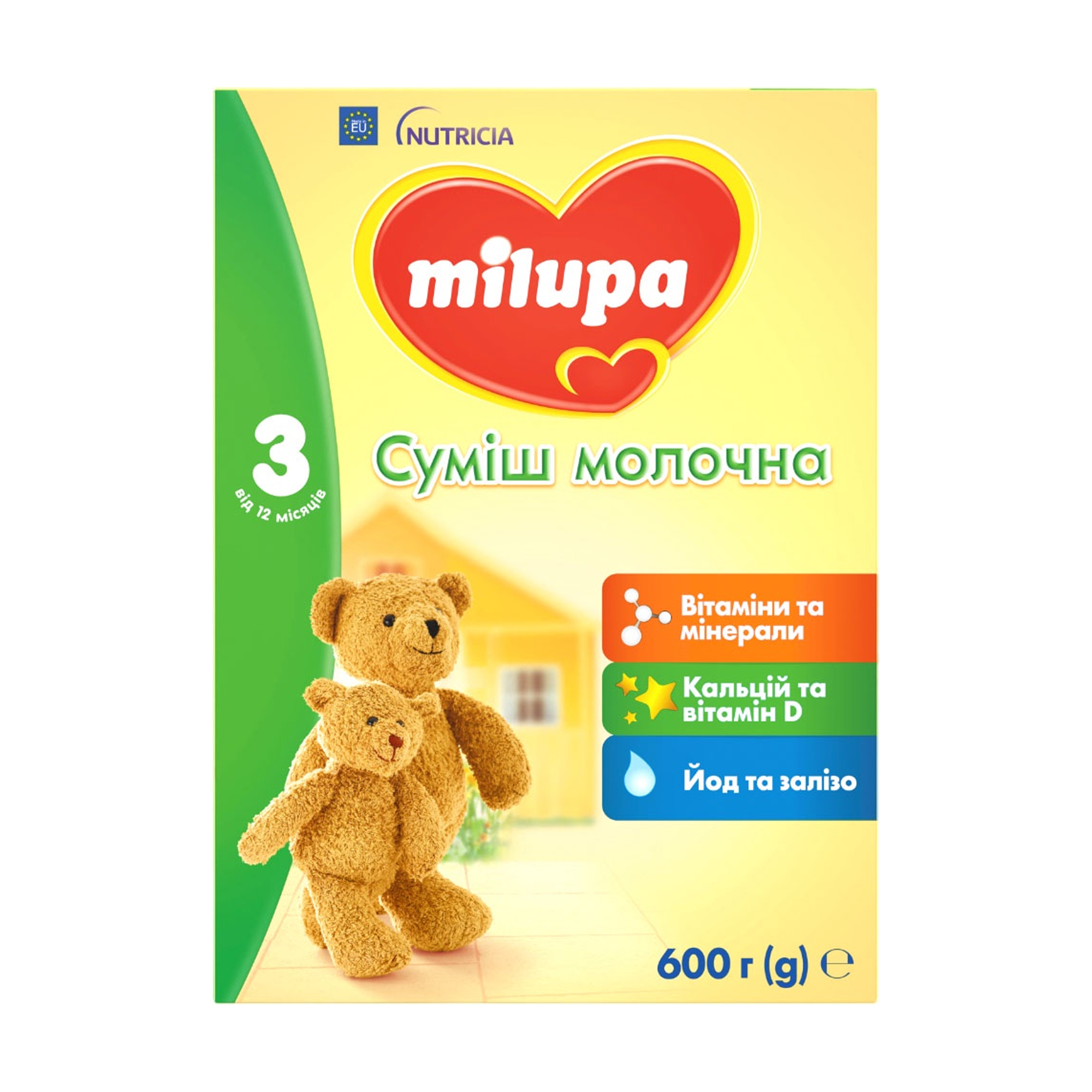 

Дитяча суха молочна суміш Milupa 3, з 12 місяців, 600 г