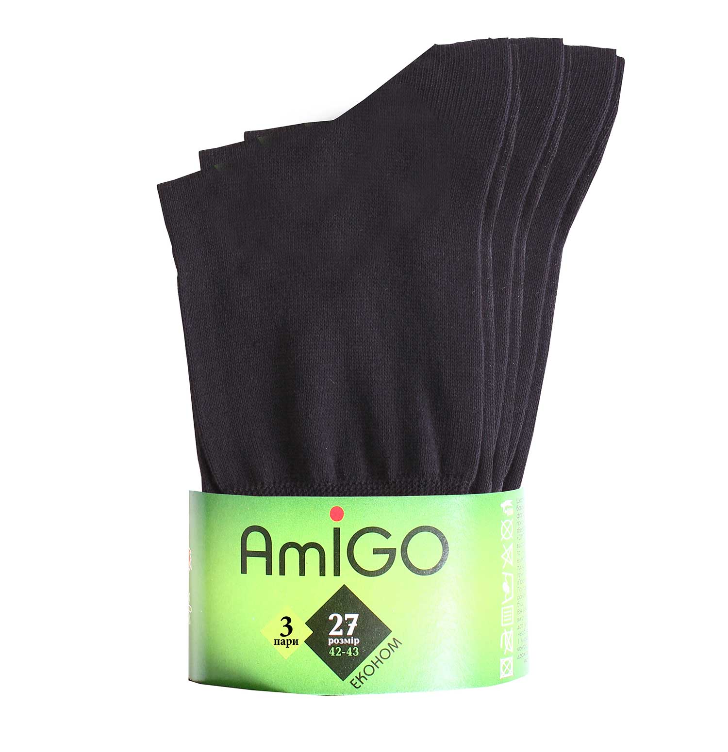 

Шкарпетки чоловiчi AmiGO змотка В7 чорний (3 пари) р.27