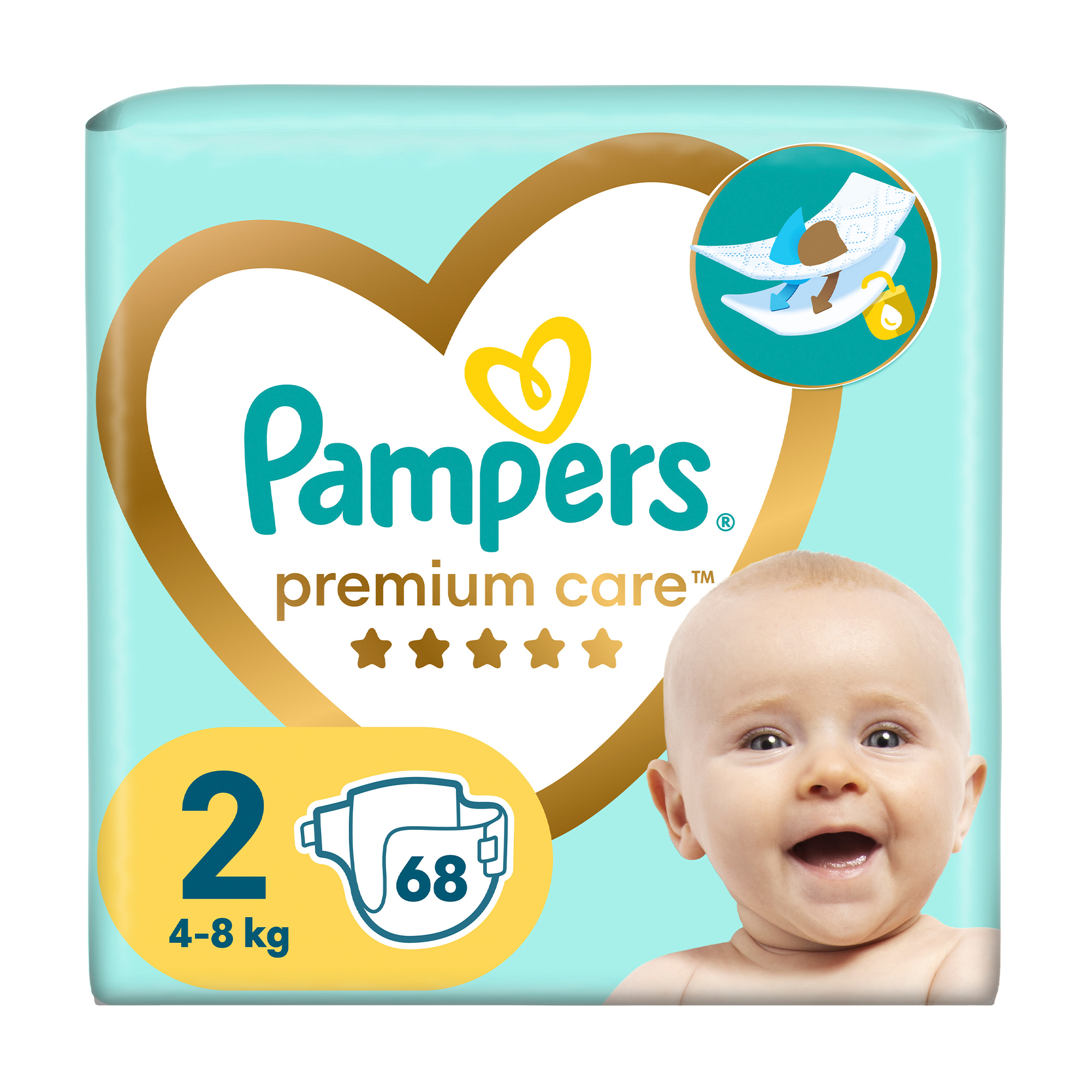 

Уцінка! Підгузки Pampers Premium Care розмір 2 (4-8 кг), 68 шт