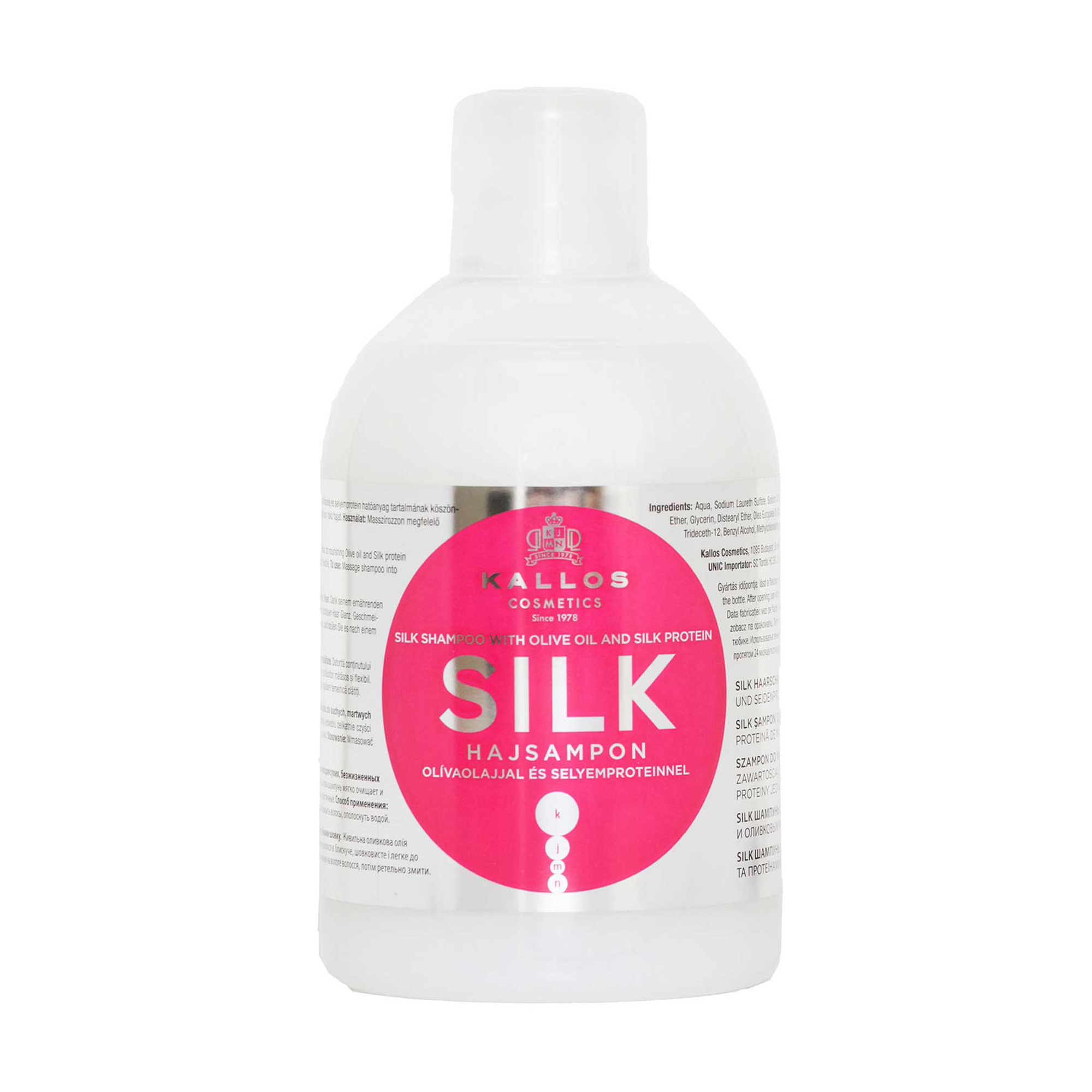 

Уцінка! Шампунь для волосся Kallos Cosmetics Silk Shampoo з оливковою олією і протеїнами шовку, 1 л
