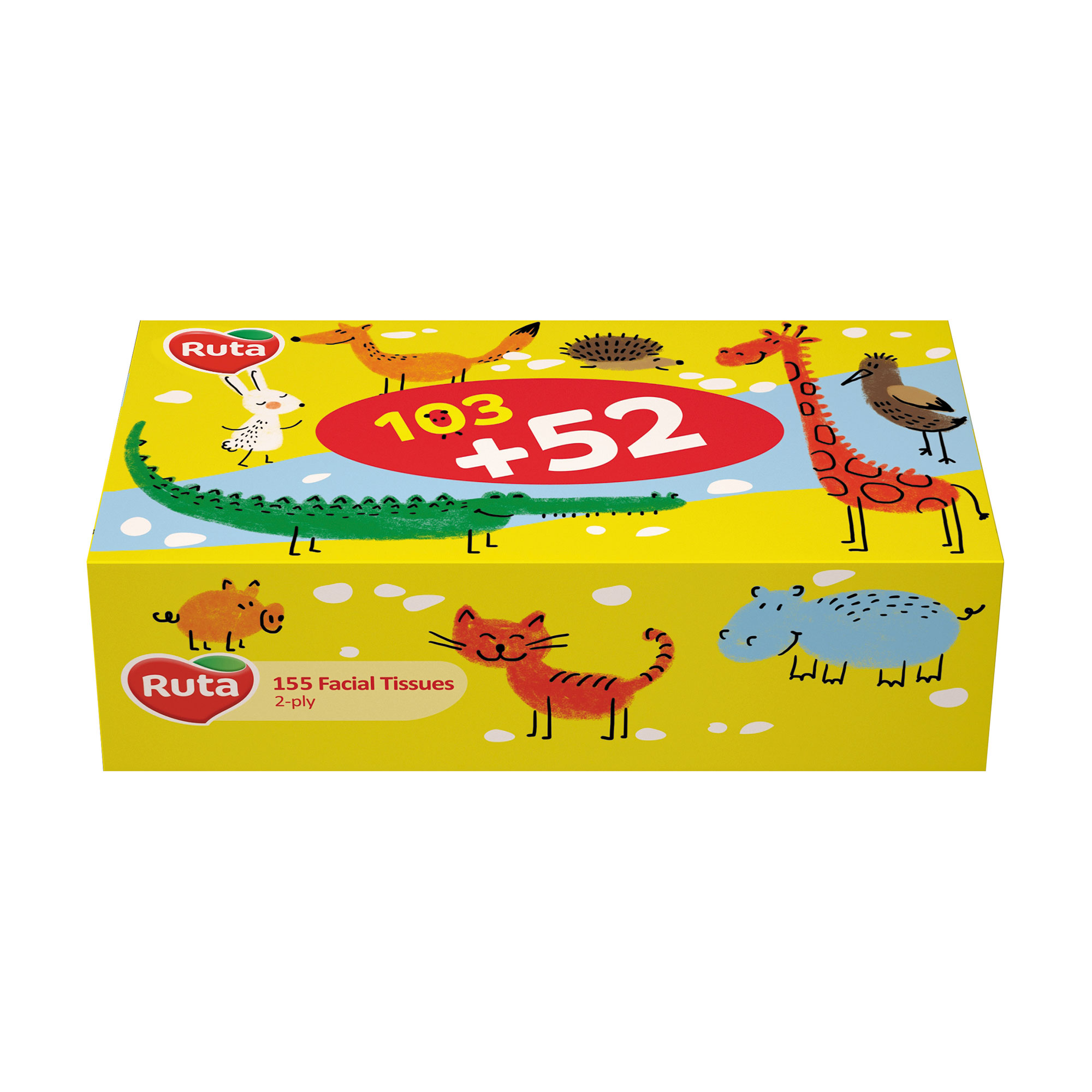 

Уцінка! Дитячі косметичні серветки Ruta Kids 2-шарові, 155 шт