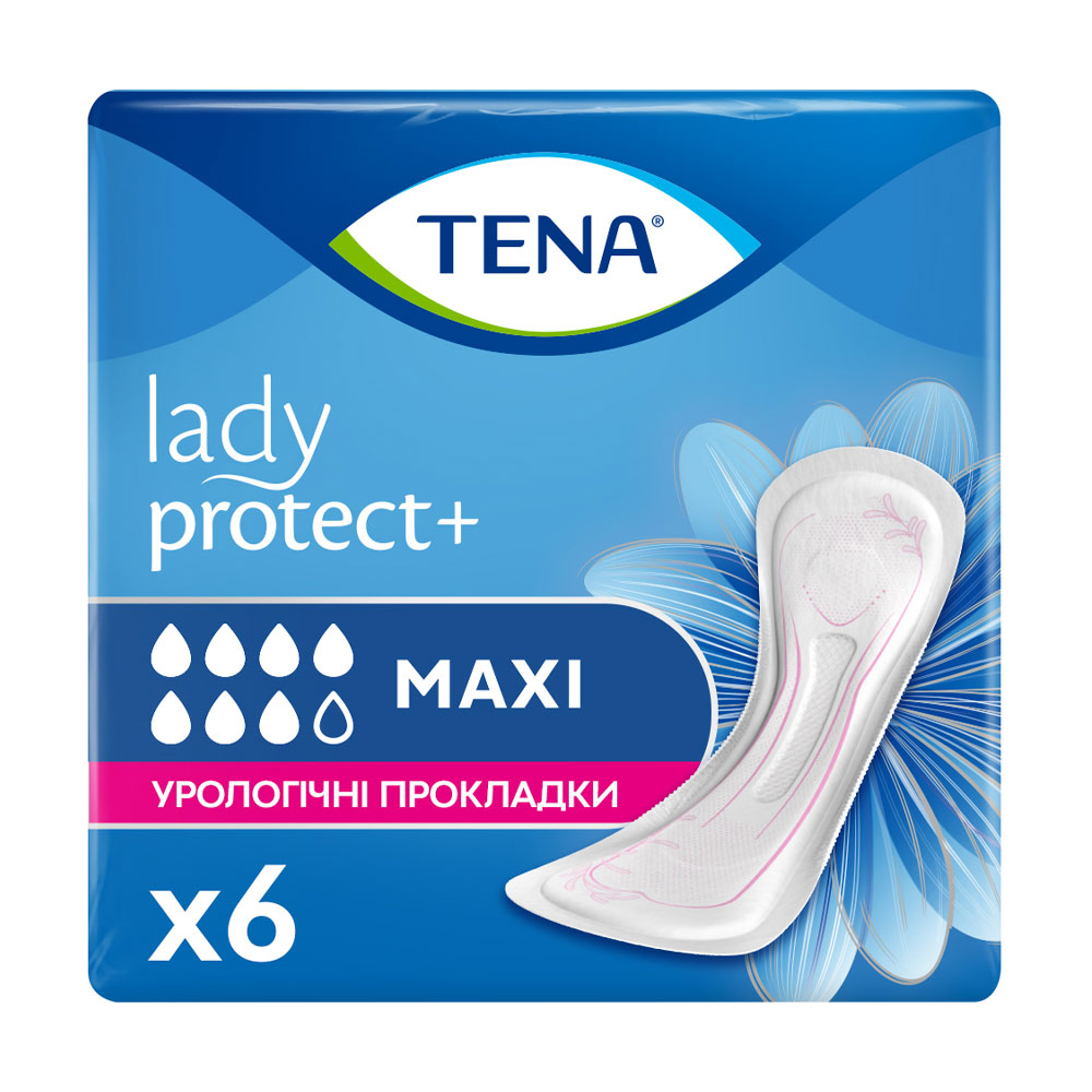 Урологічні прокладки жіночі TENA Lady Protect+ Maxi, 6 шт