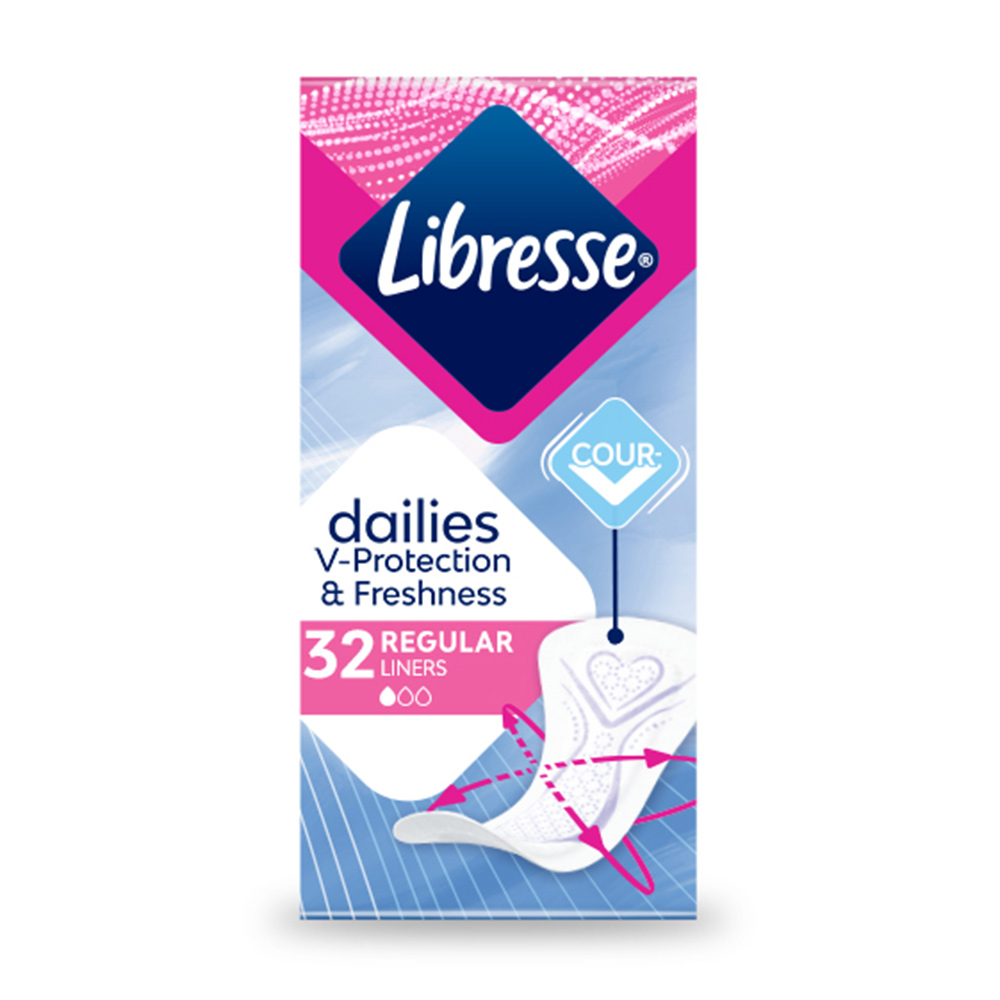 

Уцінка! Щоденні прокладки Libresse Dailies V-Protection & Freshness Regular поглинаючі, 32 шт