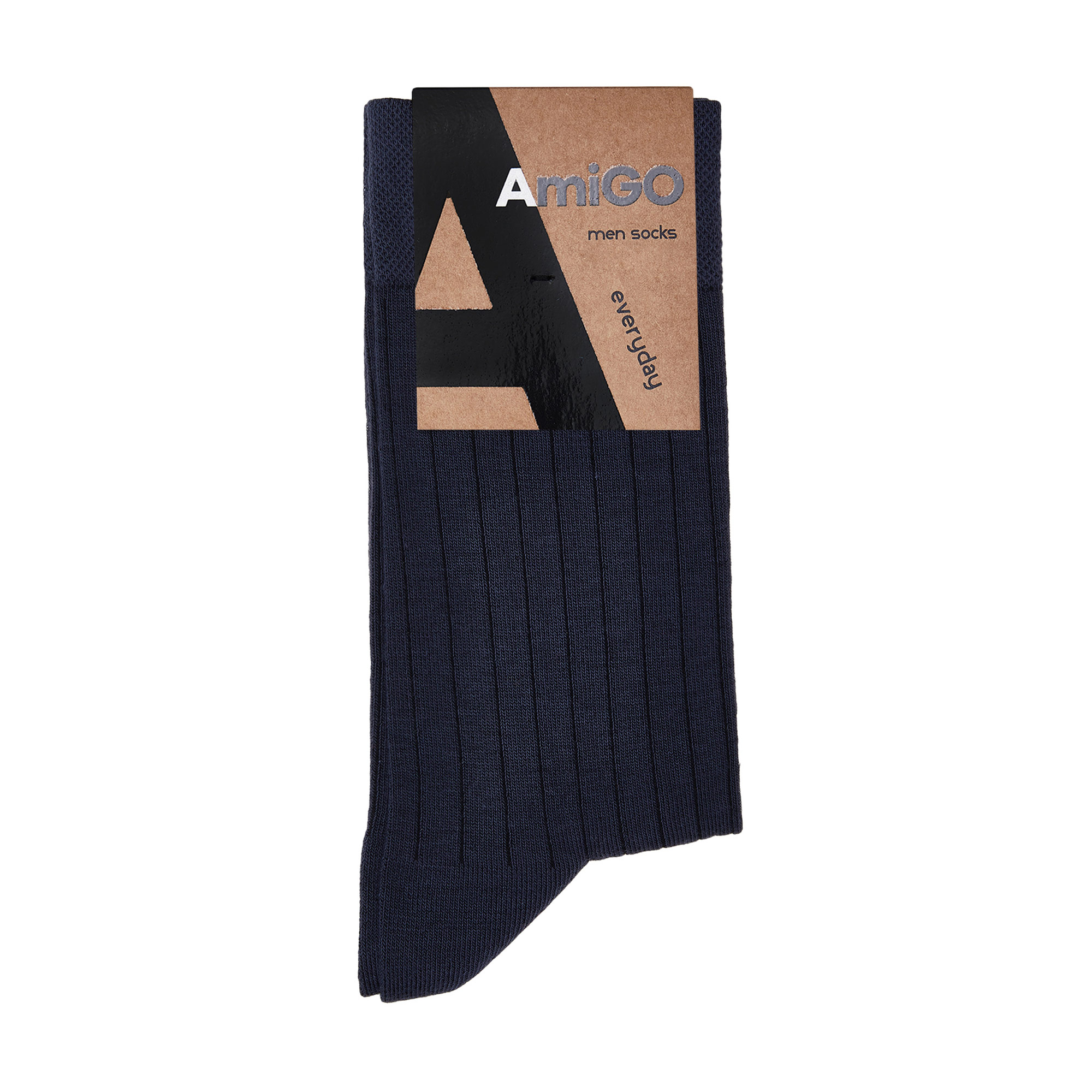 

Шкарпетки чоловічі AmiGO SK високі, в рубчик, темно-сірі, розмір 25