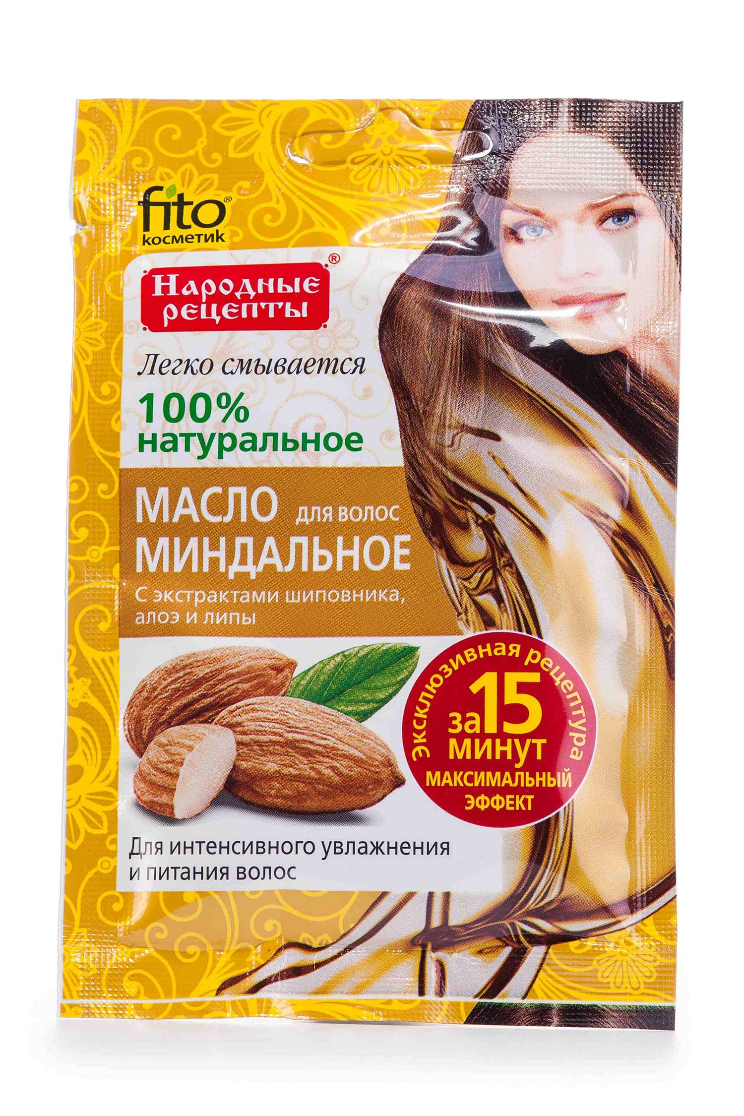 

Масло для волосся Fitoкосметик Мигдальне, з екстрактами шипшини, алое та липи, 20 мл