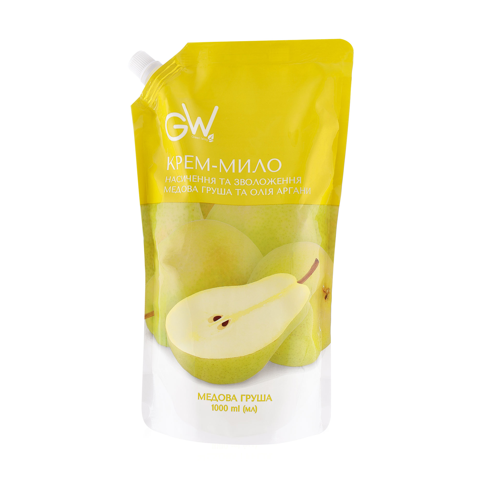 

Уцінка! Рідке крем-мило Green Way ФітоЛінія Медова груша та олія аргани, 1 л (дойпак)