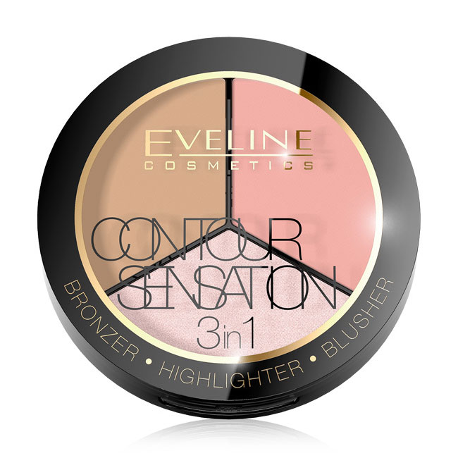 

Палітра для корекції обличчя Eveline CONTOUR SENSATION 3в1